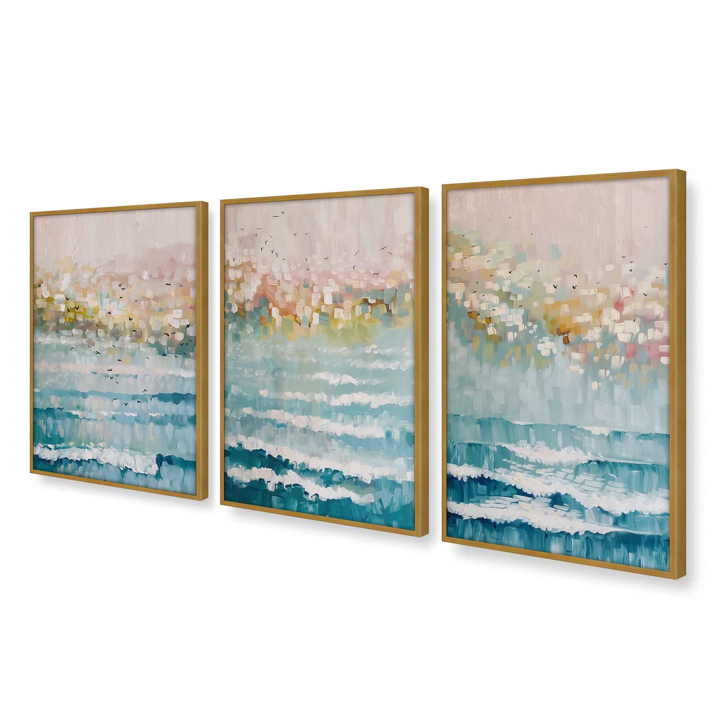 [Color:Polished Gold], Picture of art in a Polished Gold frame at an angle