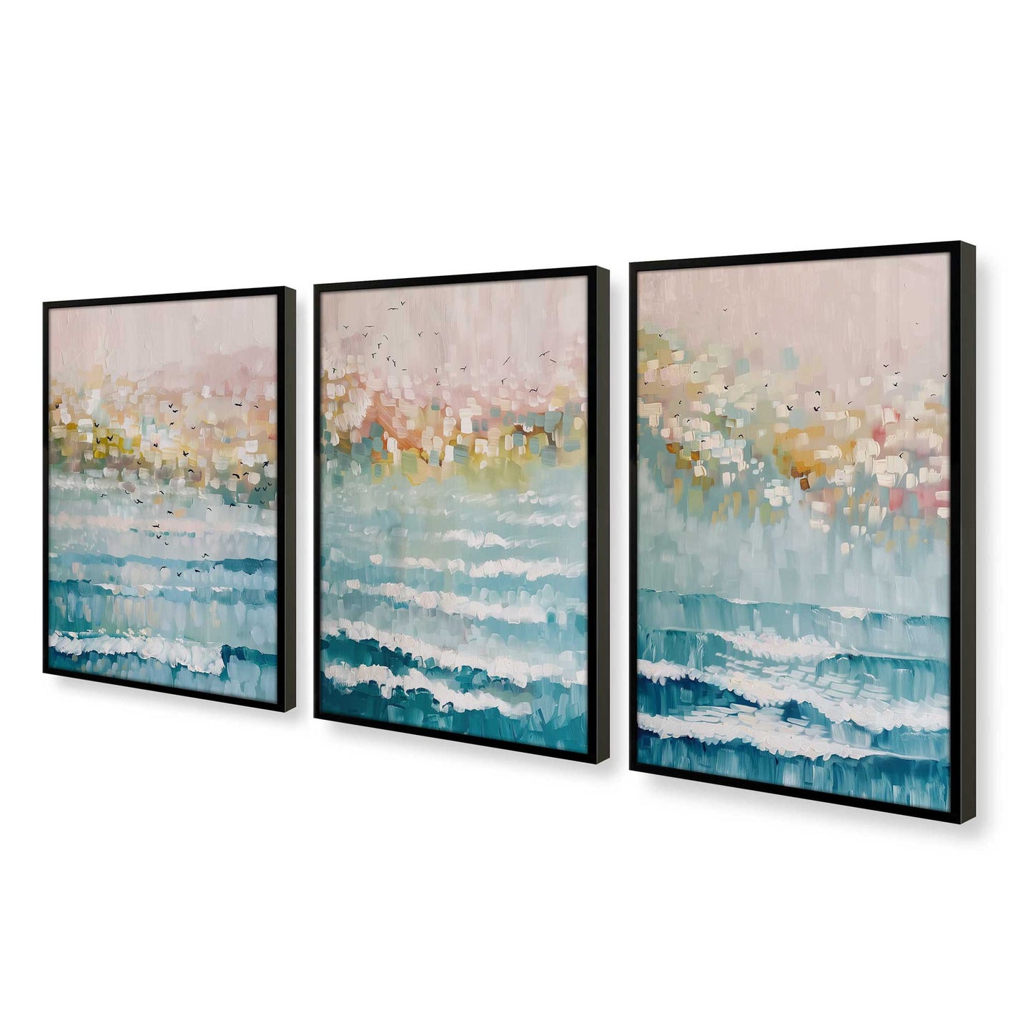 [Color:Satin Black], Picture of art in a Satin Black frame at an angle