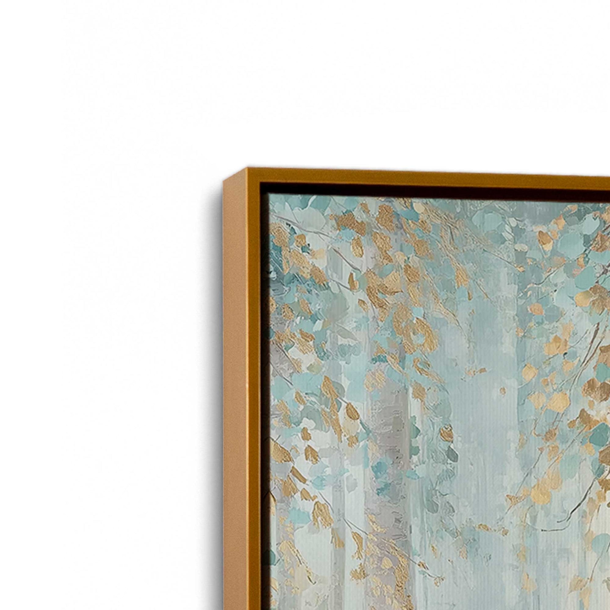 [Color:Polished Gold], Picture of art in a Polished Gold frame at an angle