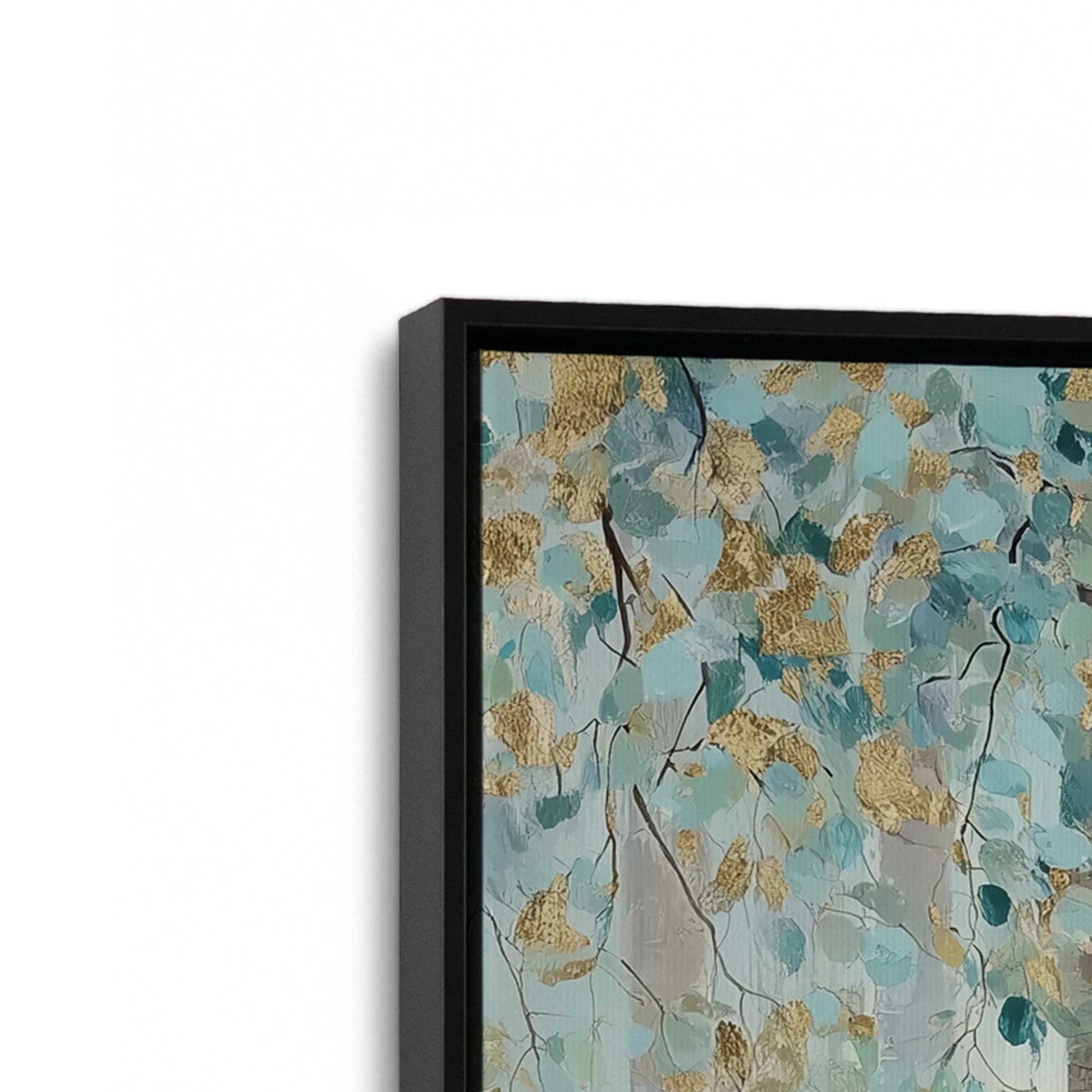 [Color:Satin Black], Picture of art in a Satin Black frame at an angle