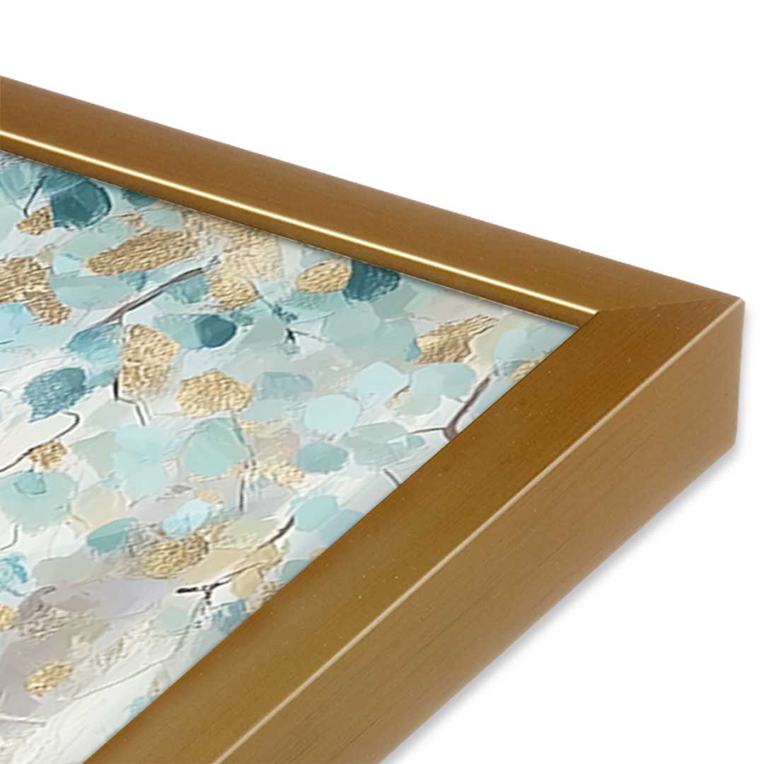 [Color:Polished Gold], Picture of art in a Polished Gold frame at an angle
