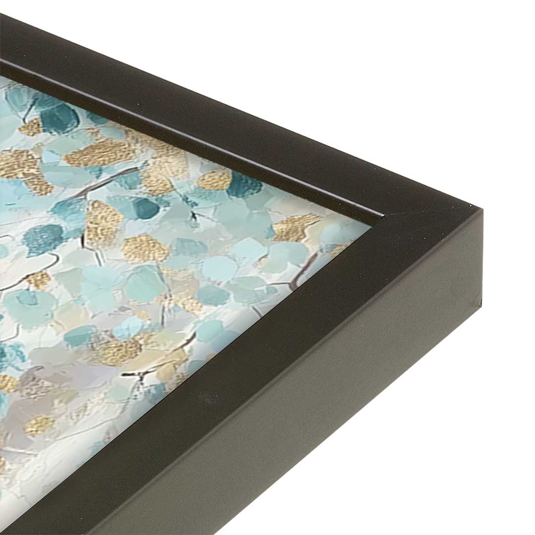 [Color:Satin Black], Picture of art in a Satin Black frame at an angle