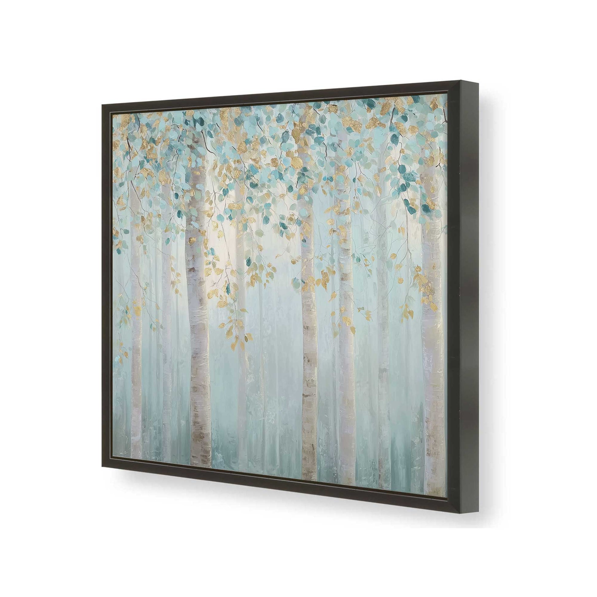 [Color:Satin Black], Picture of art in a Satin Black frame of the corner