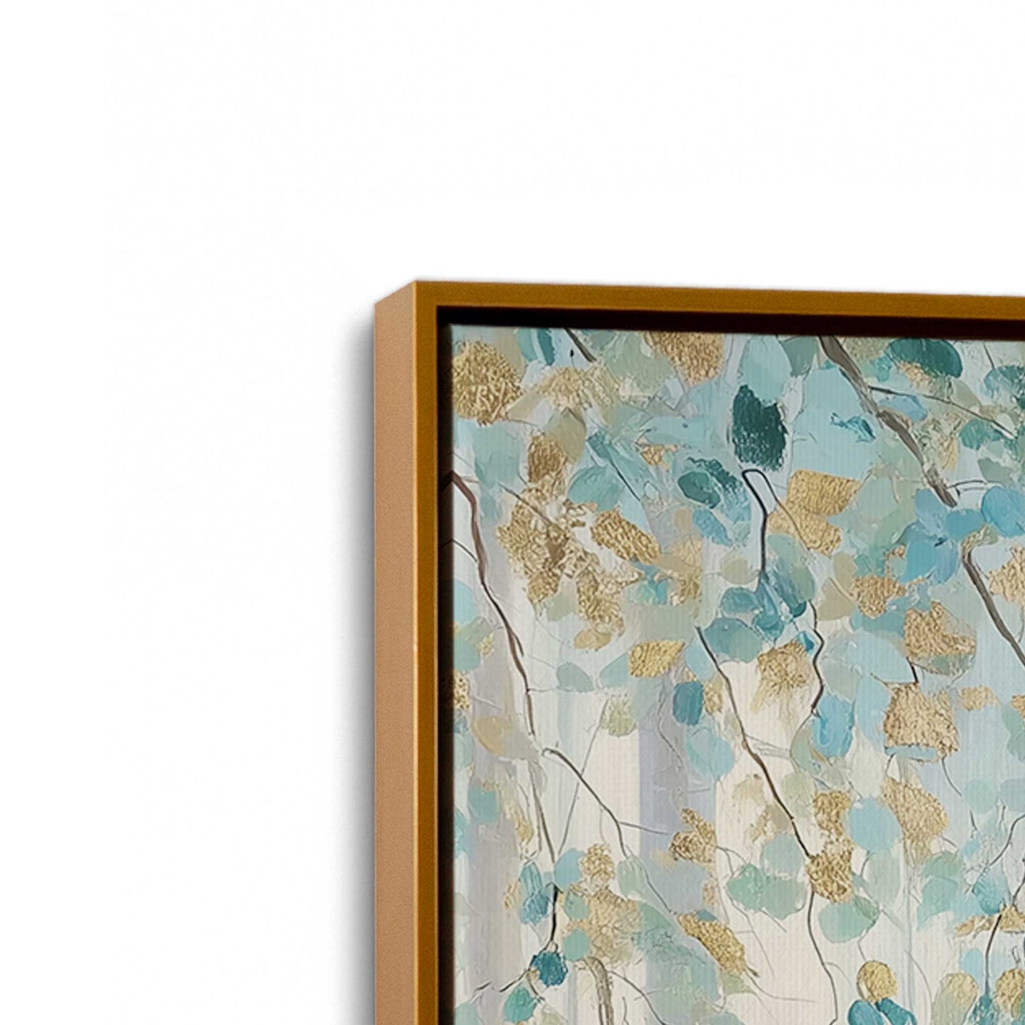 [Color:Polished Gold], Picture of art in a Polished Gold frame at an angle