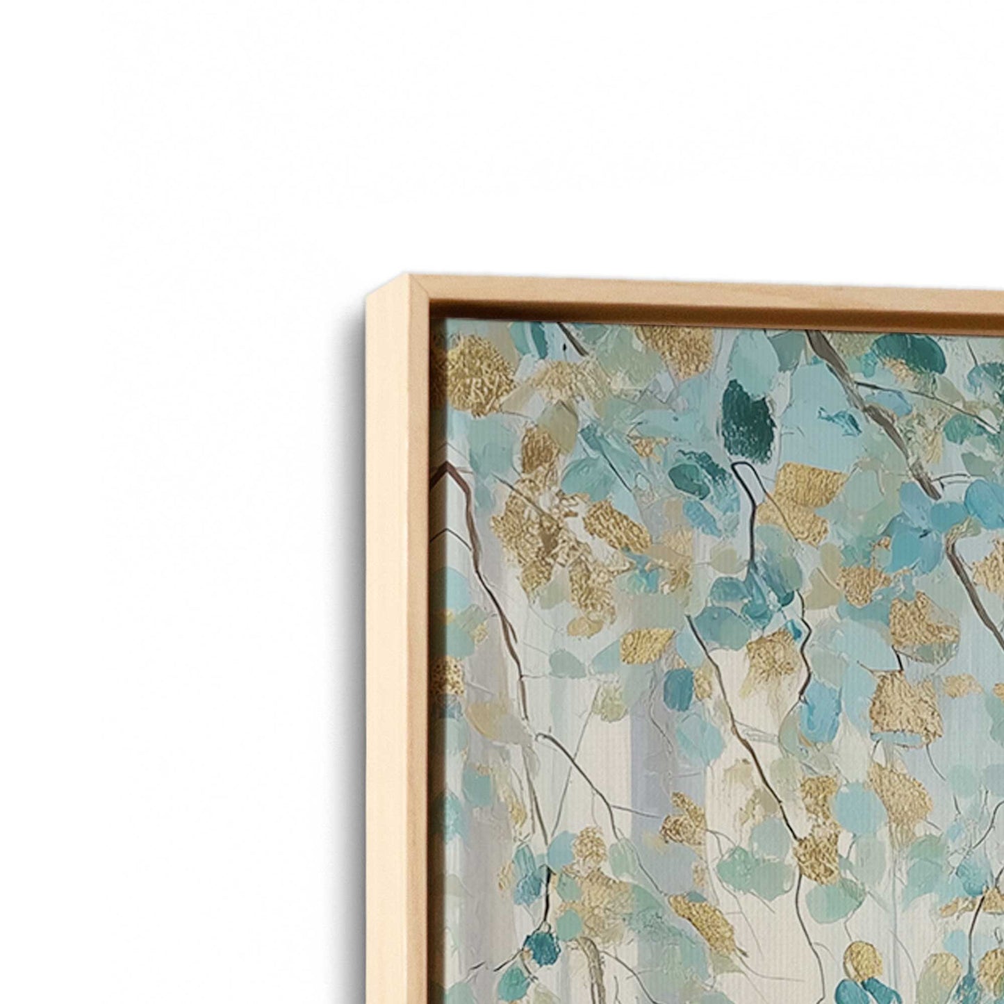 [Color:American Maple], Picture of art in a American Maple frame at an angle