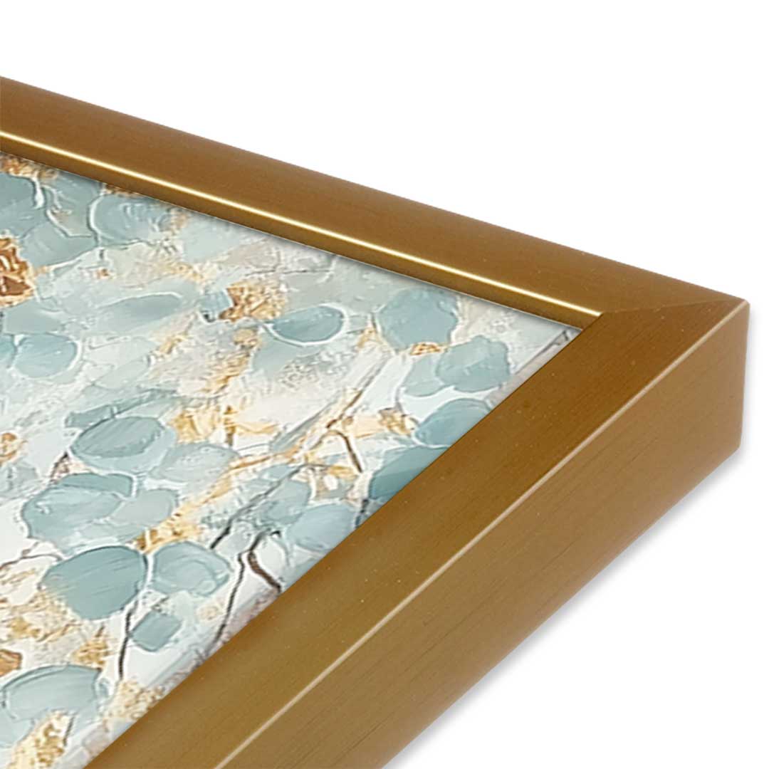[Color:Polished Gold], Picture of art in a Polished Gold frame at an angle