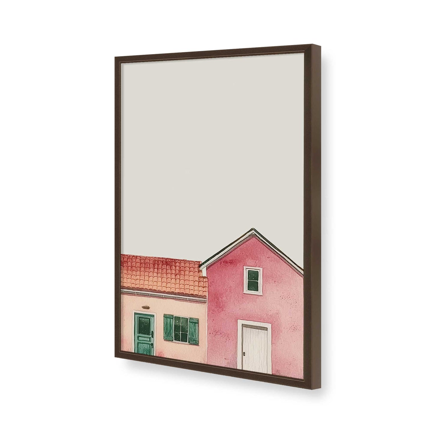 [Color:Brown], Picture of art in a Brown frame of the corner