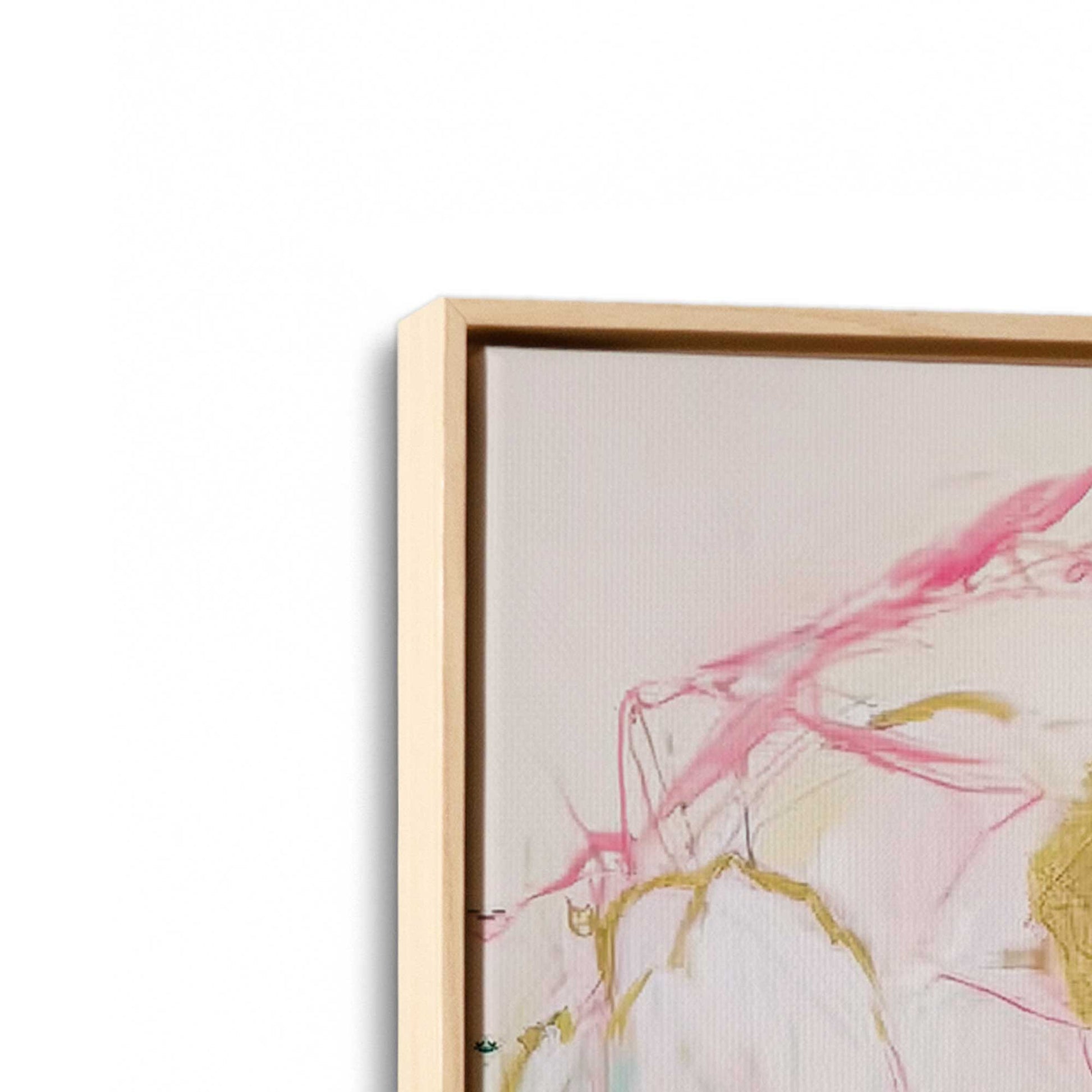 [Color:American Maple], Picture of art in a American Maple frame at an angle