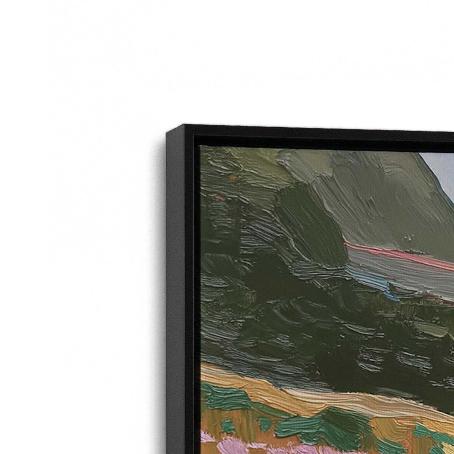 [Color:Satin Black], Picture of art in a Satin Black frame at an angle
