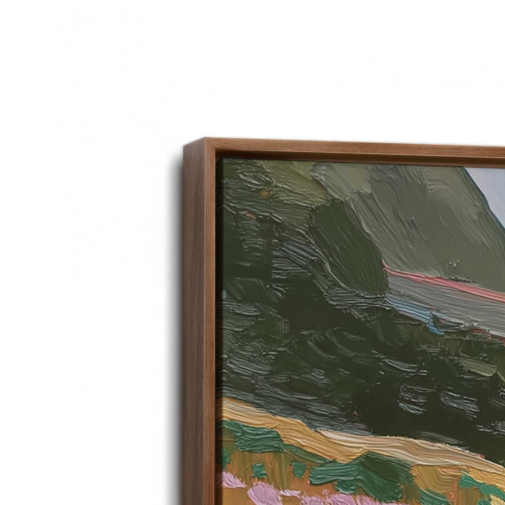 [Color:Walnut], Picture of art in a Walnut frame at an angle