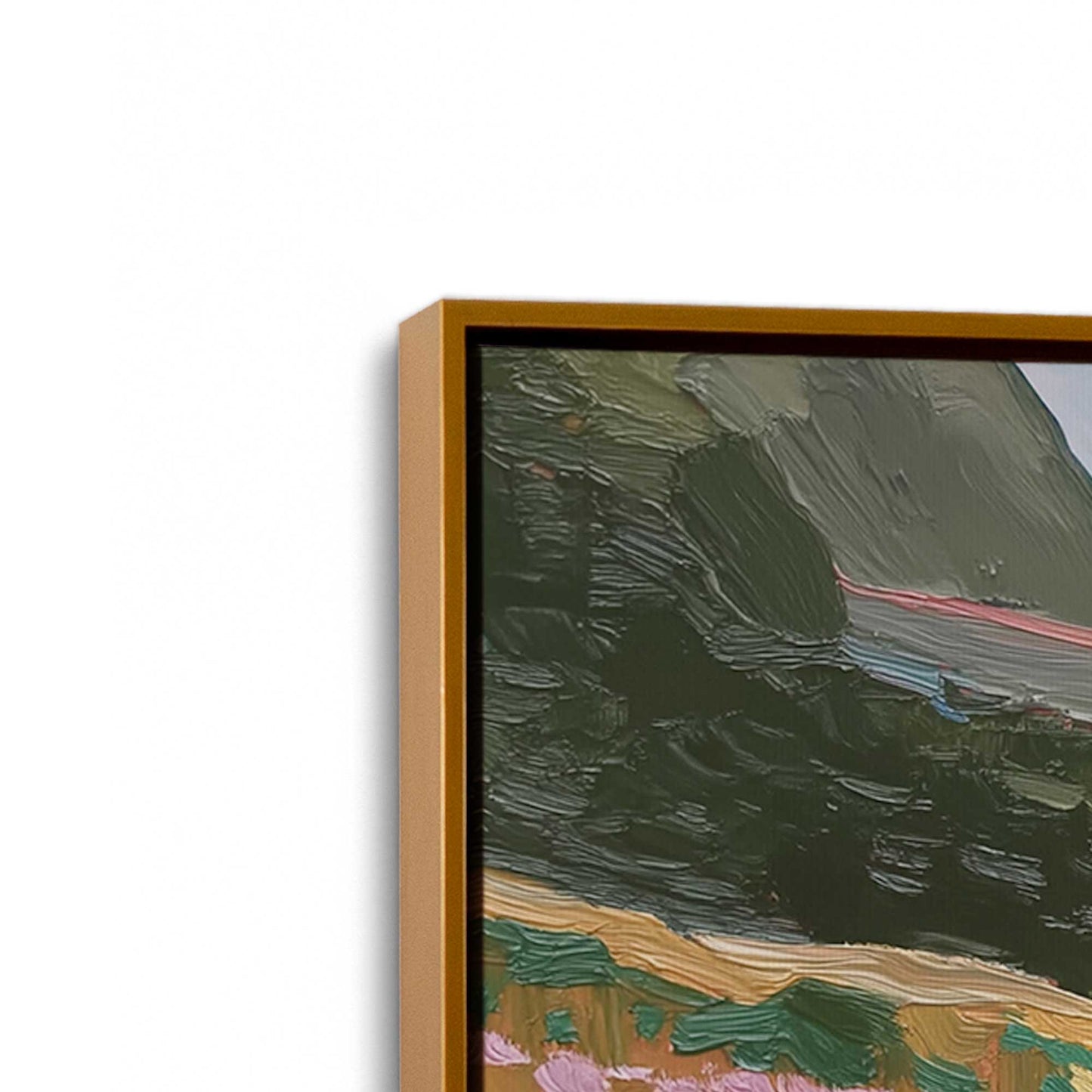 [Color:Polished Gold], Picture of art in a Polished Gold frame at an angle