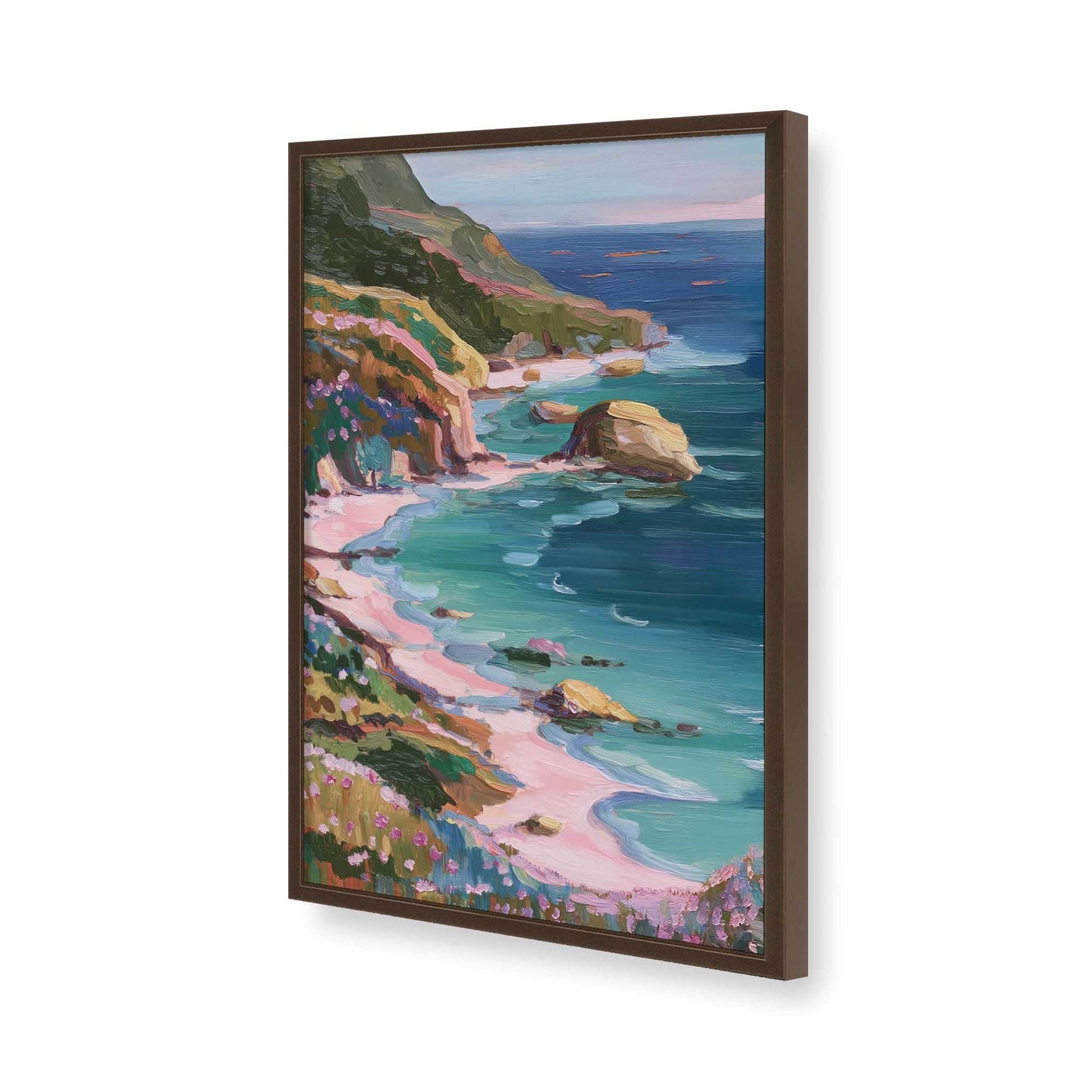 [Color:Brown], Picture of art in a Brown frame of the corner
