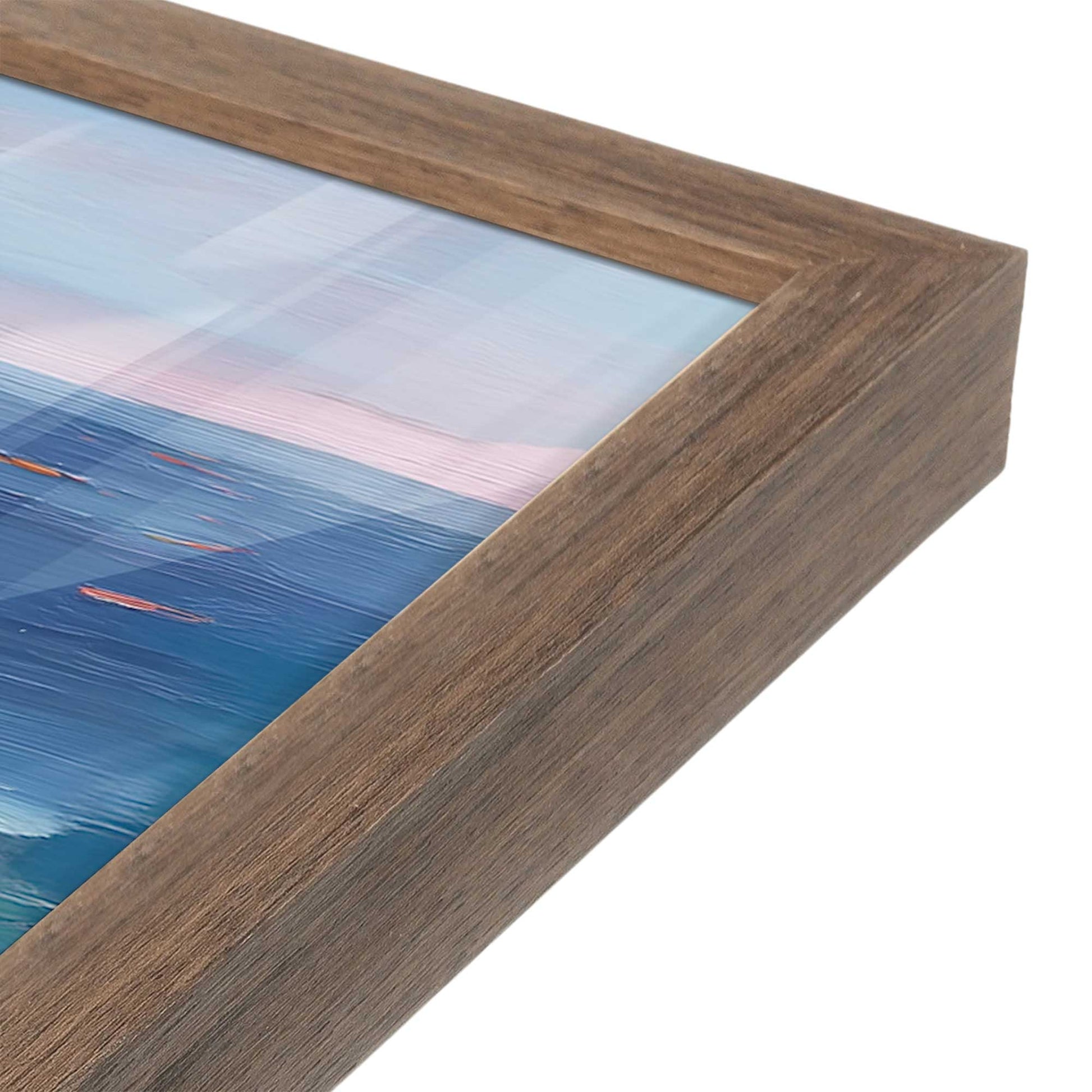 [Color:Walnut], Picture of art in a Walnut frame at an angle