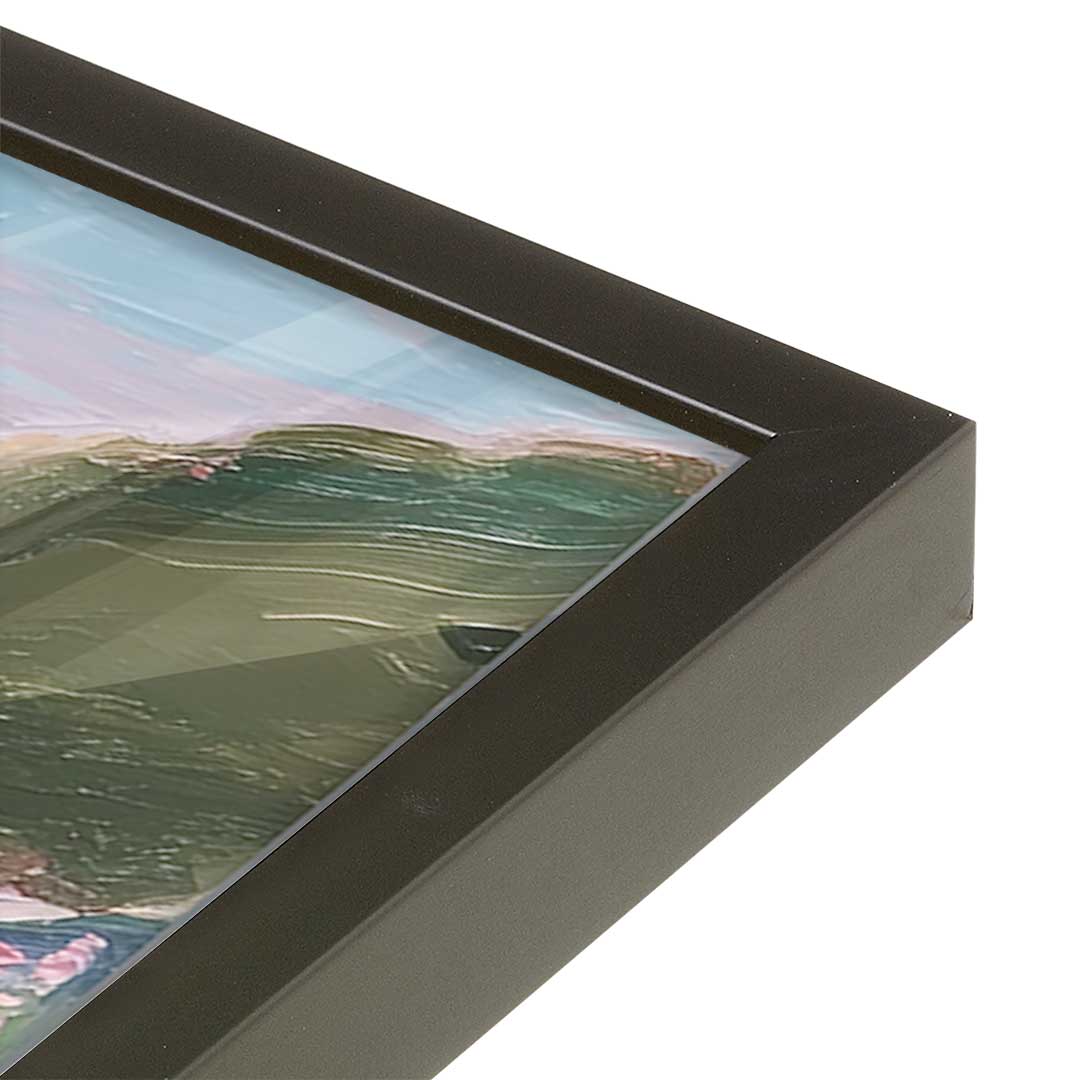 [Color:Satin Black], Picture of art in a Satin Black frame at an angle