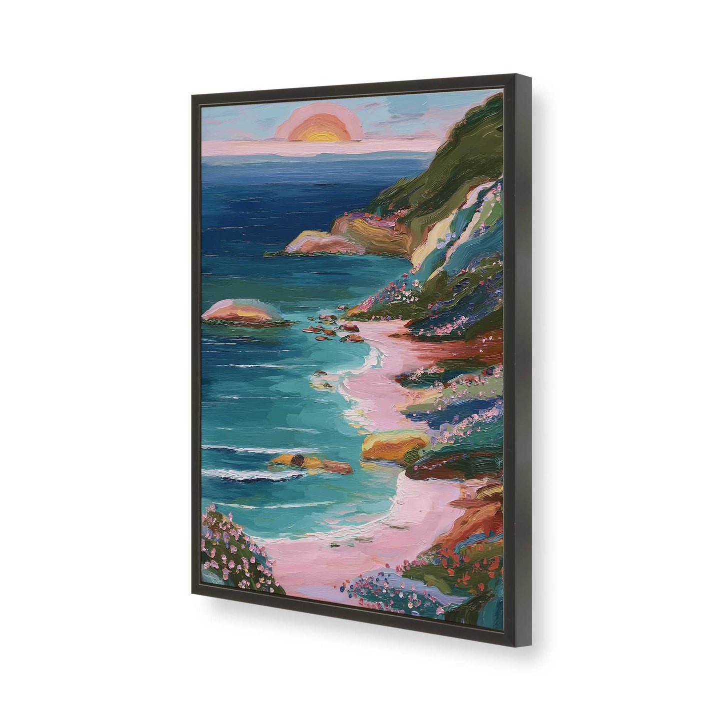 [Color:Satin Black], Picture of art in a Satin Black frame of the corner