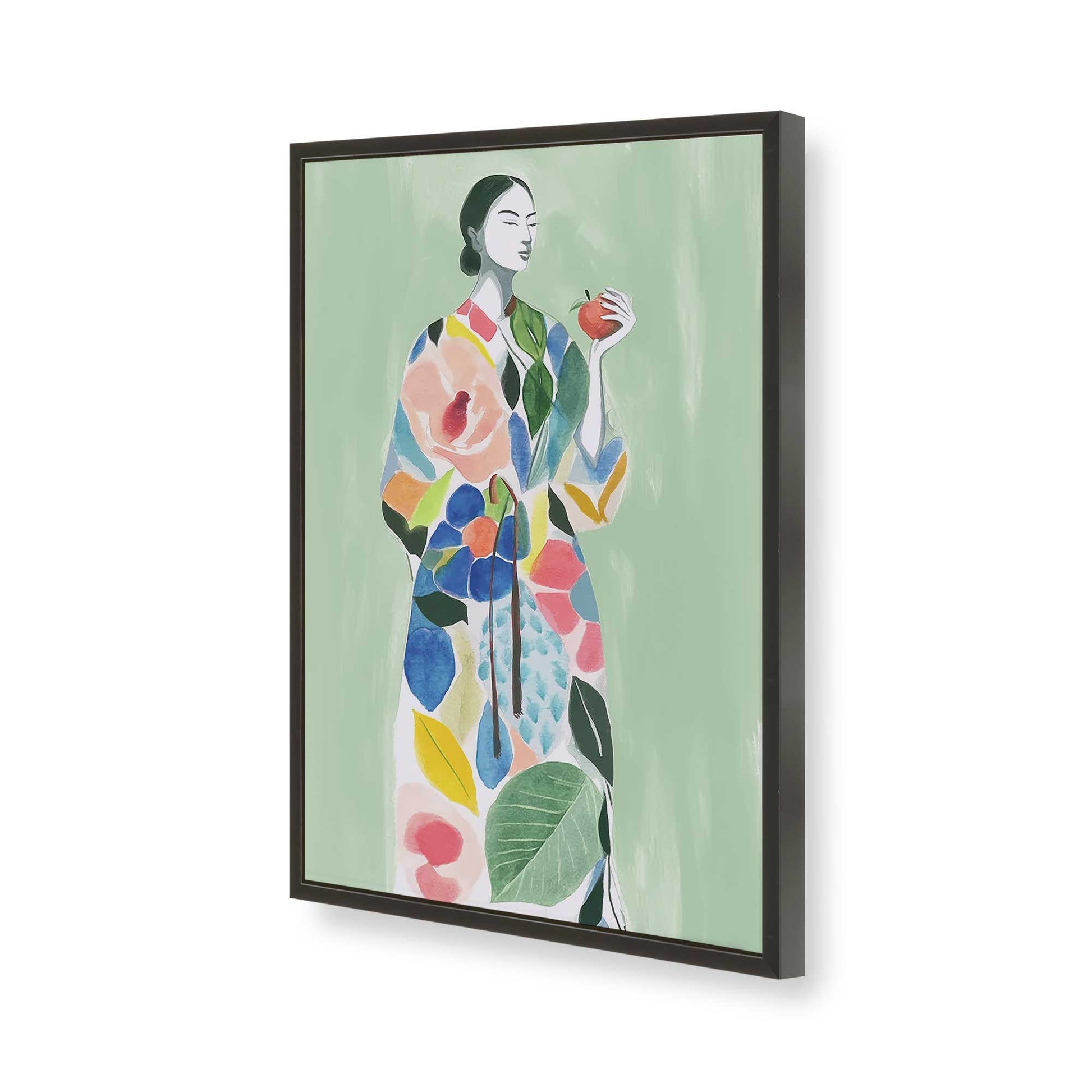 [Color:Satin Black], Picture of art in a Satin Black frame of the corner