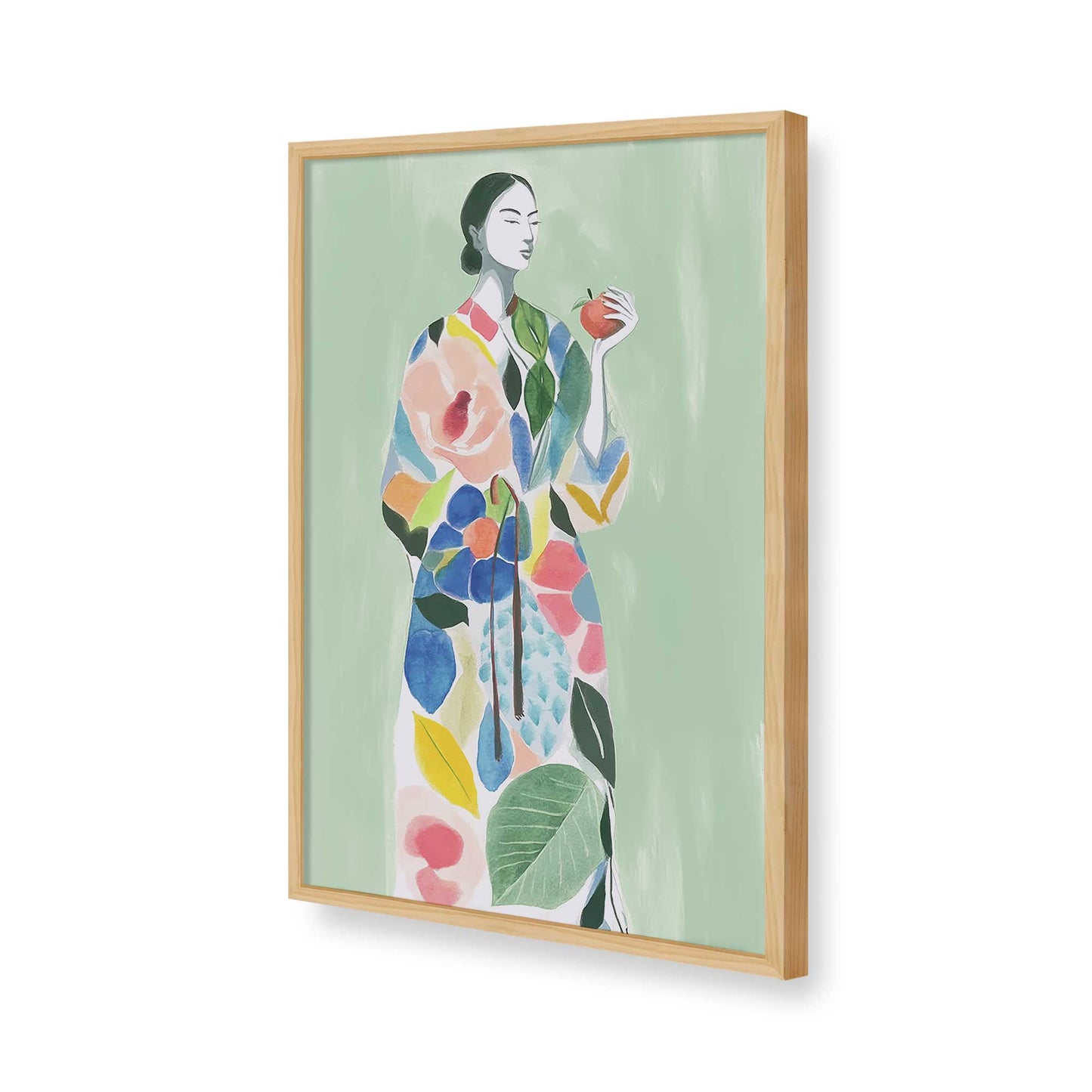 [Color:American Maple], Picture of art in a American Maple frame of the corner