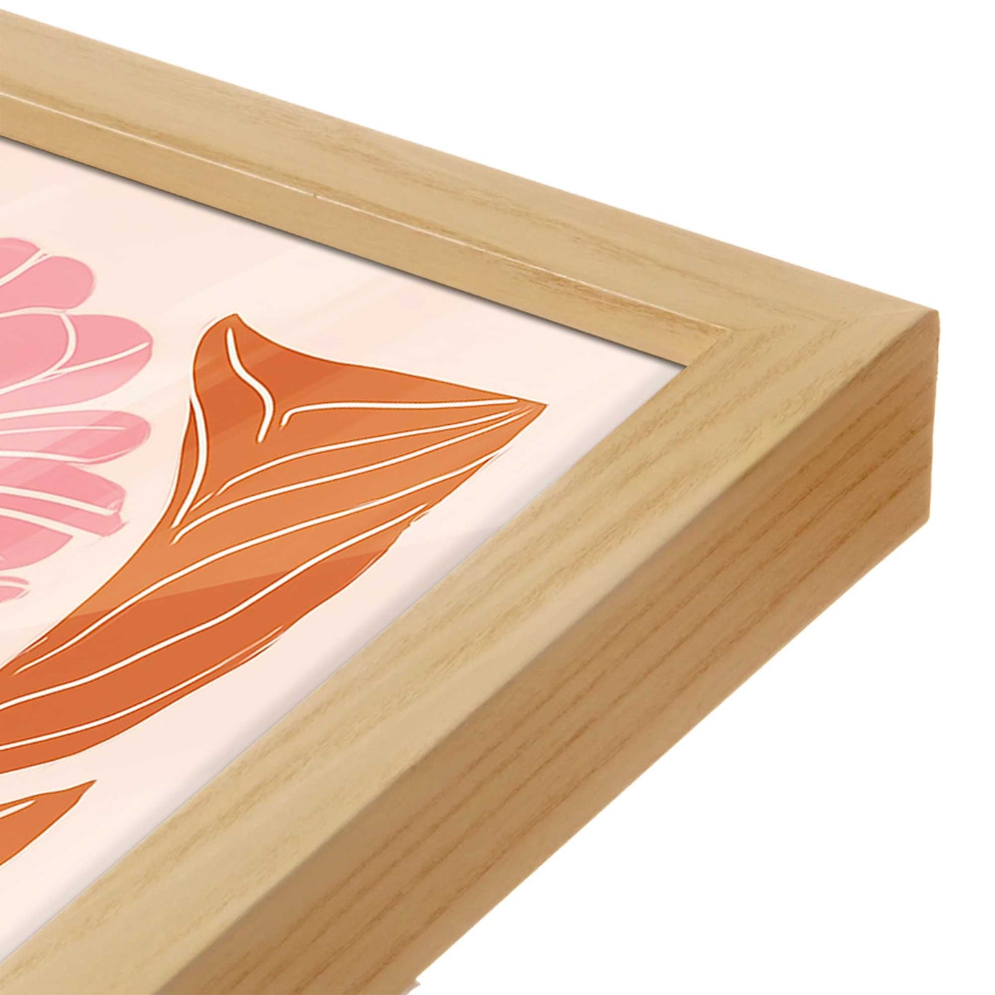 [Color:American Maple], Picture of art in a American Maple frame at an angle