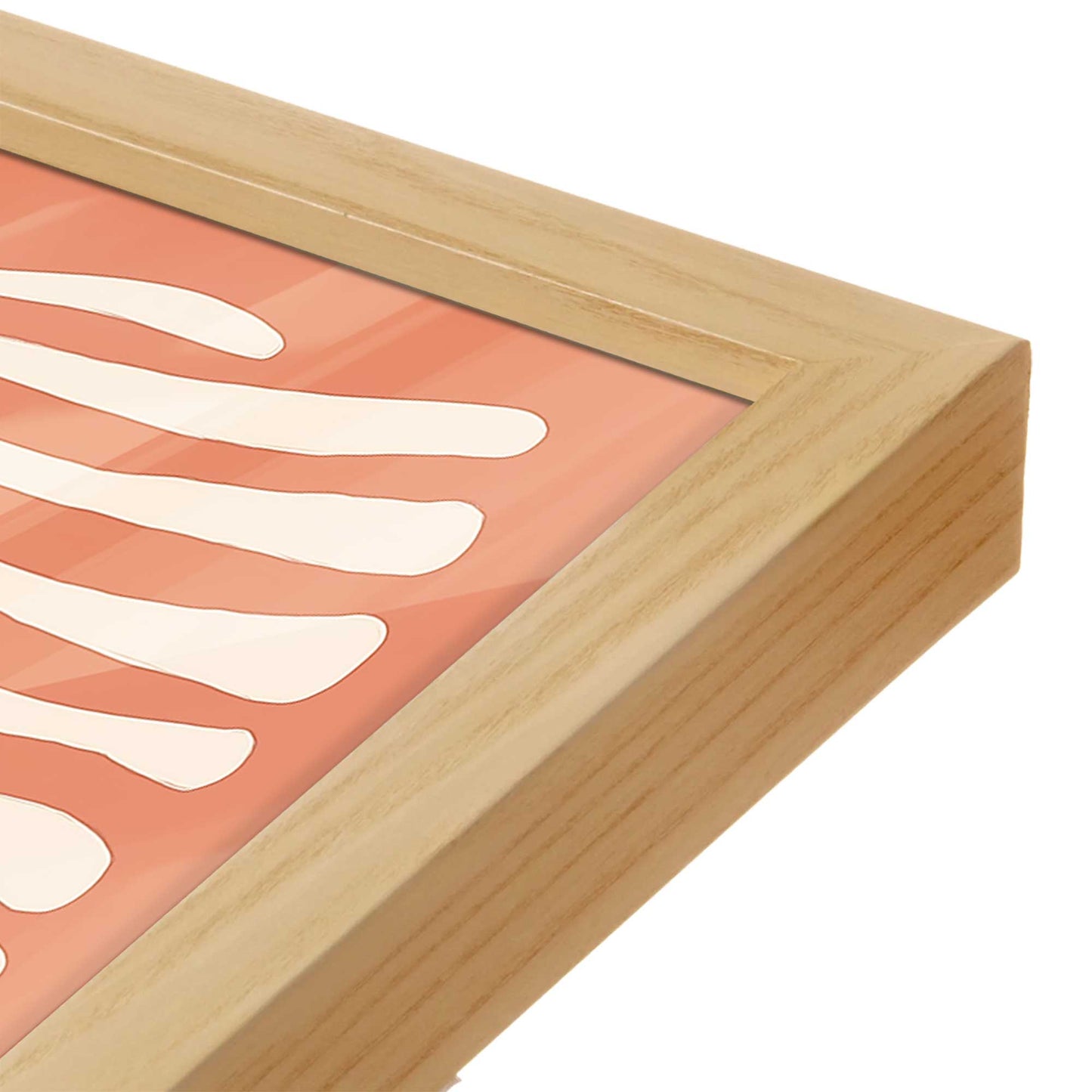 [Color:American Maple], Picture of art in a American Maple frame at an angle