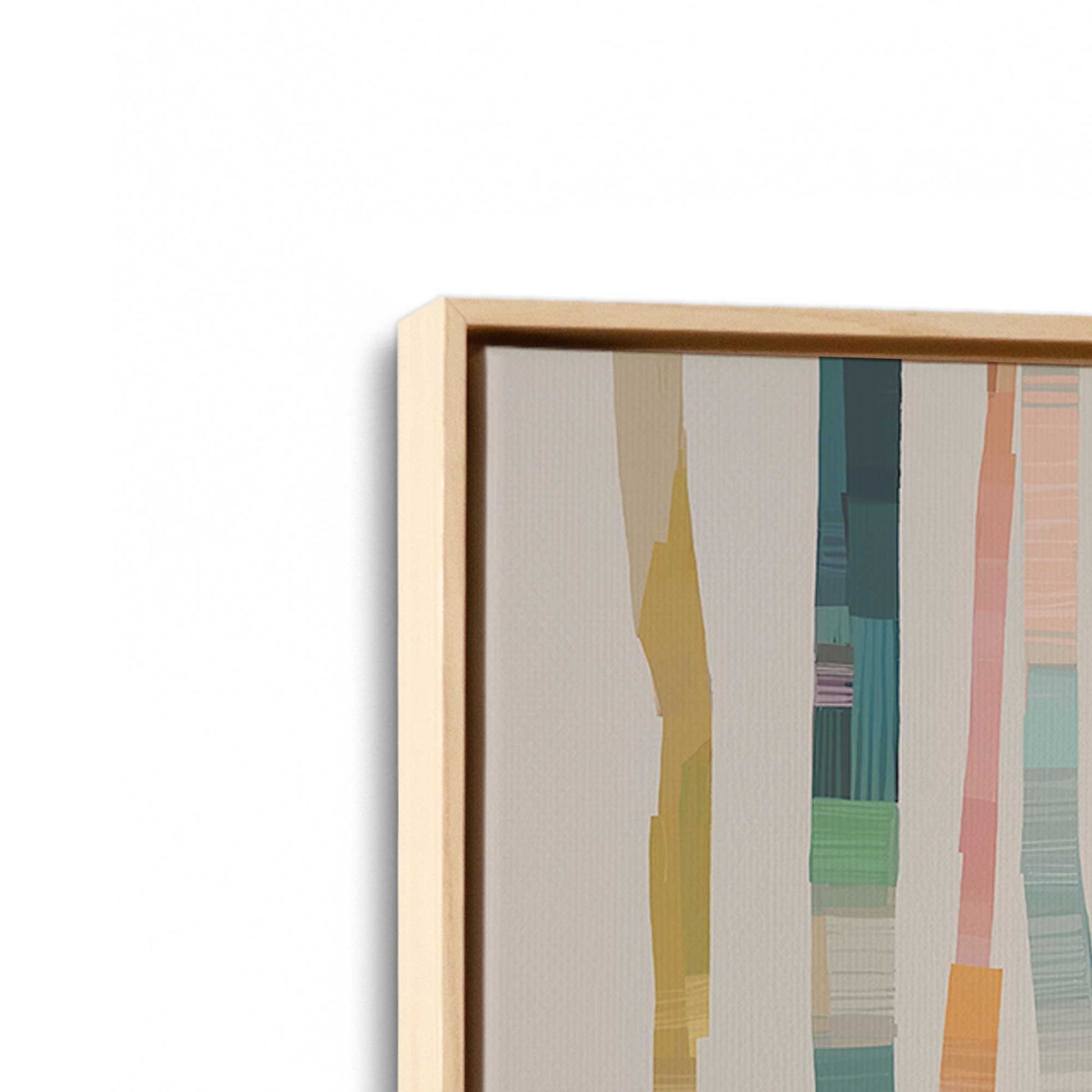 [Color:American Maple], Picture of art in a American Maple frame at an angle
