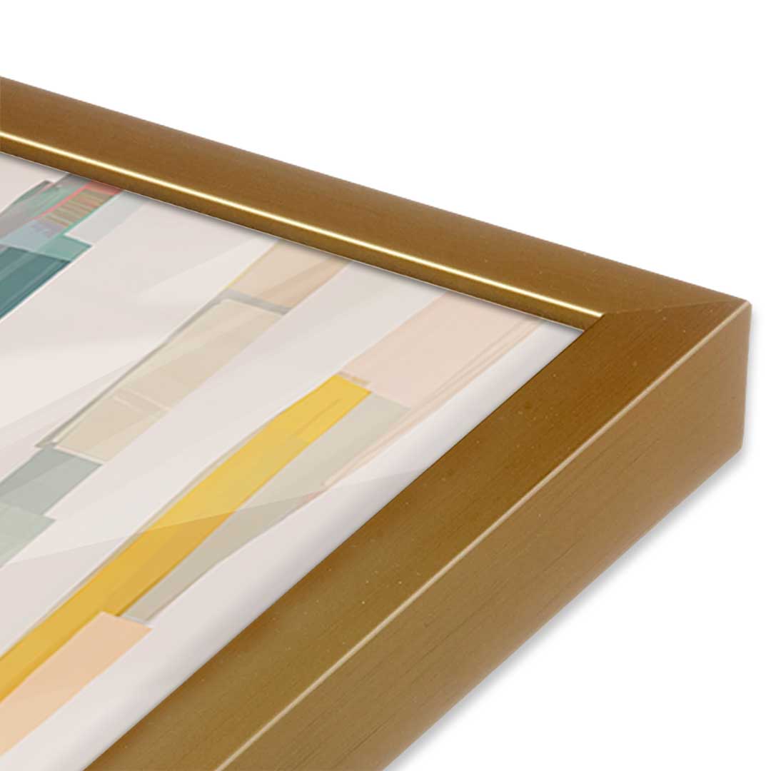 [Color:Polished Gold], Picture of art in a Polished Gold frame at an angle