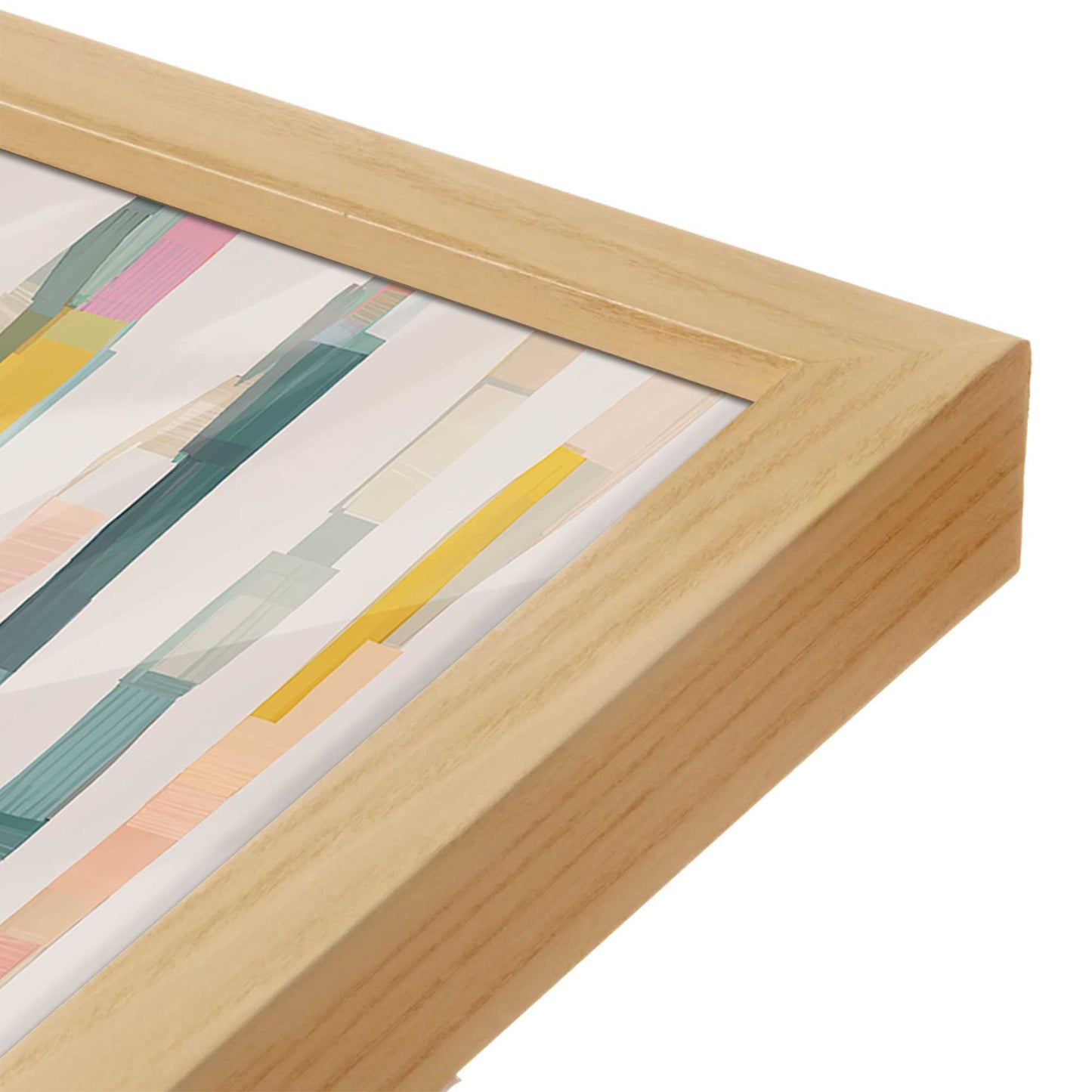 [Color:American Maple], Picture of art in a American Maple frame at an angle