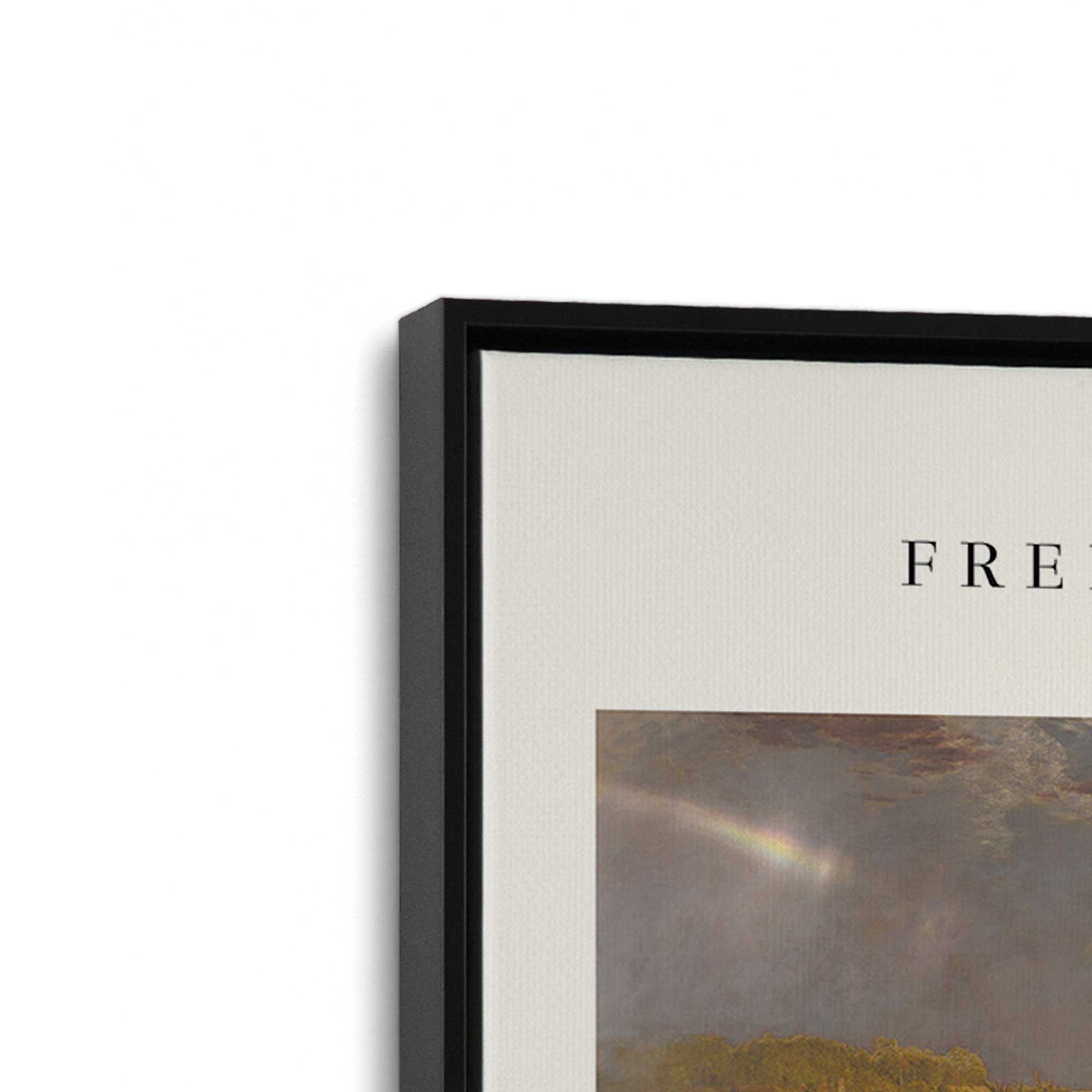 [Color:Satin Black], Picture of art in a Satin Black frame at an angle