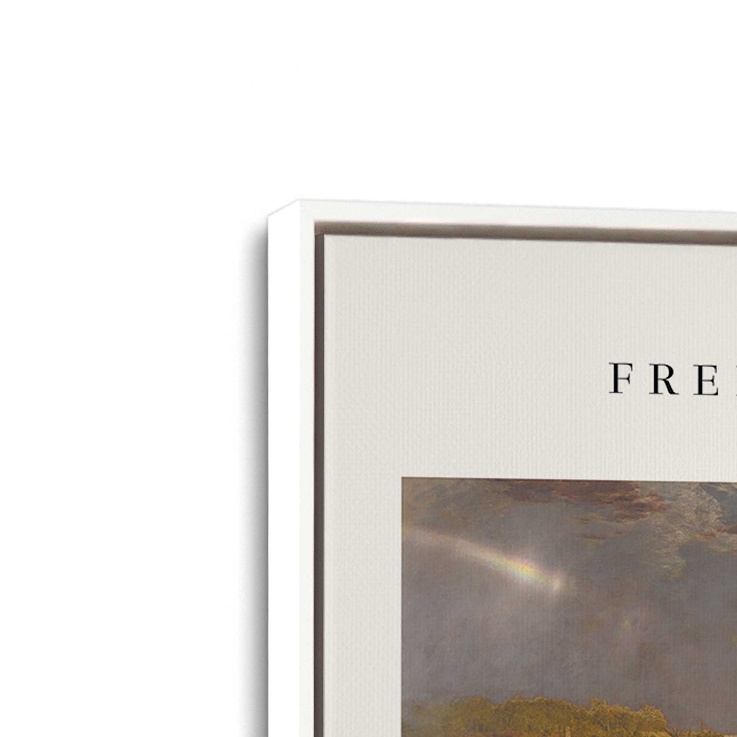 [Color:Opaque White], Picture of art in a White frame at an angle