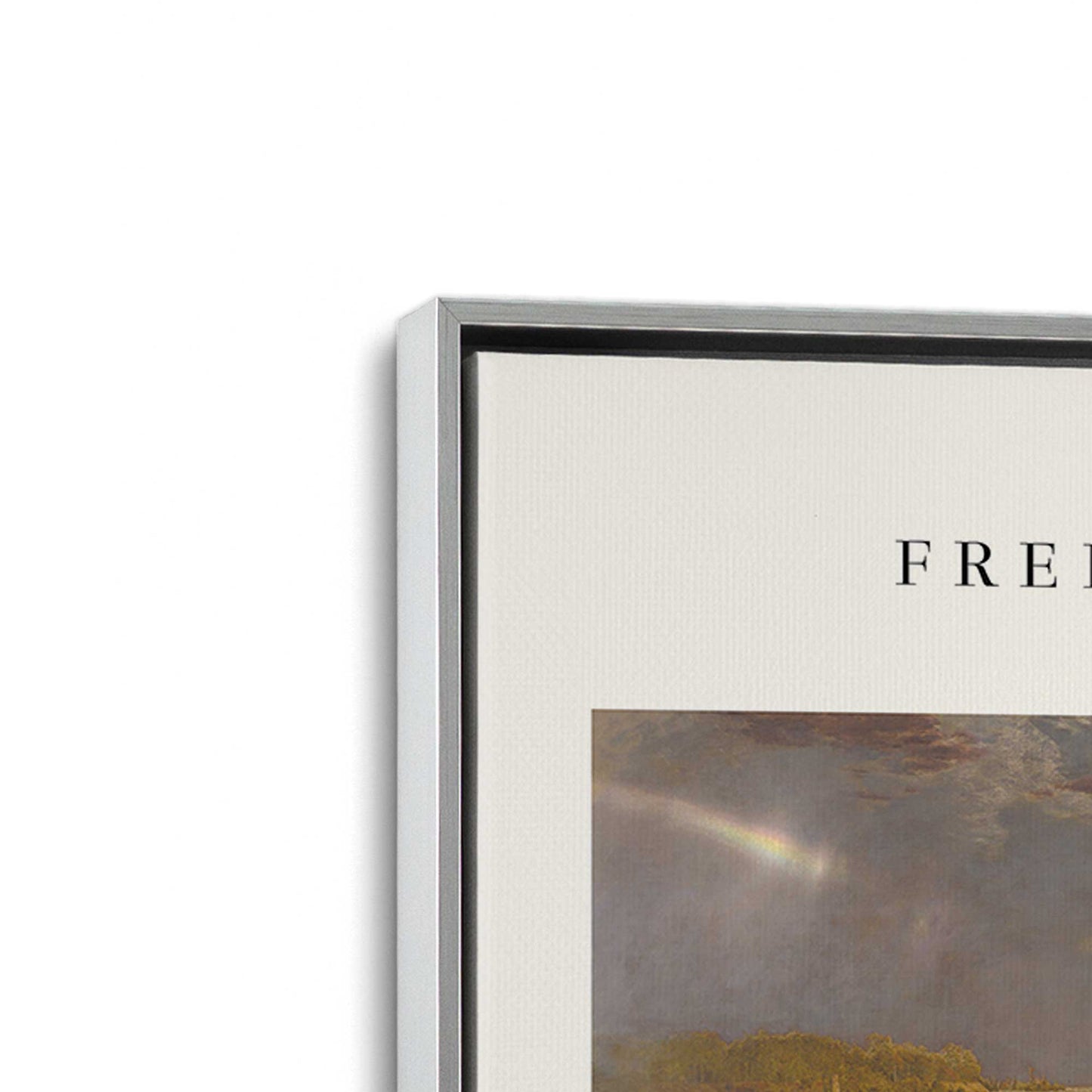 [Color:Polished Chrome], Picture of art in a Polished Chrome frame at an angle
