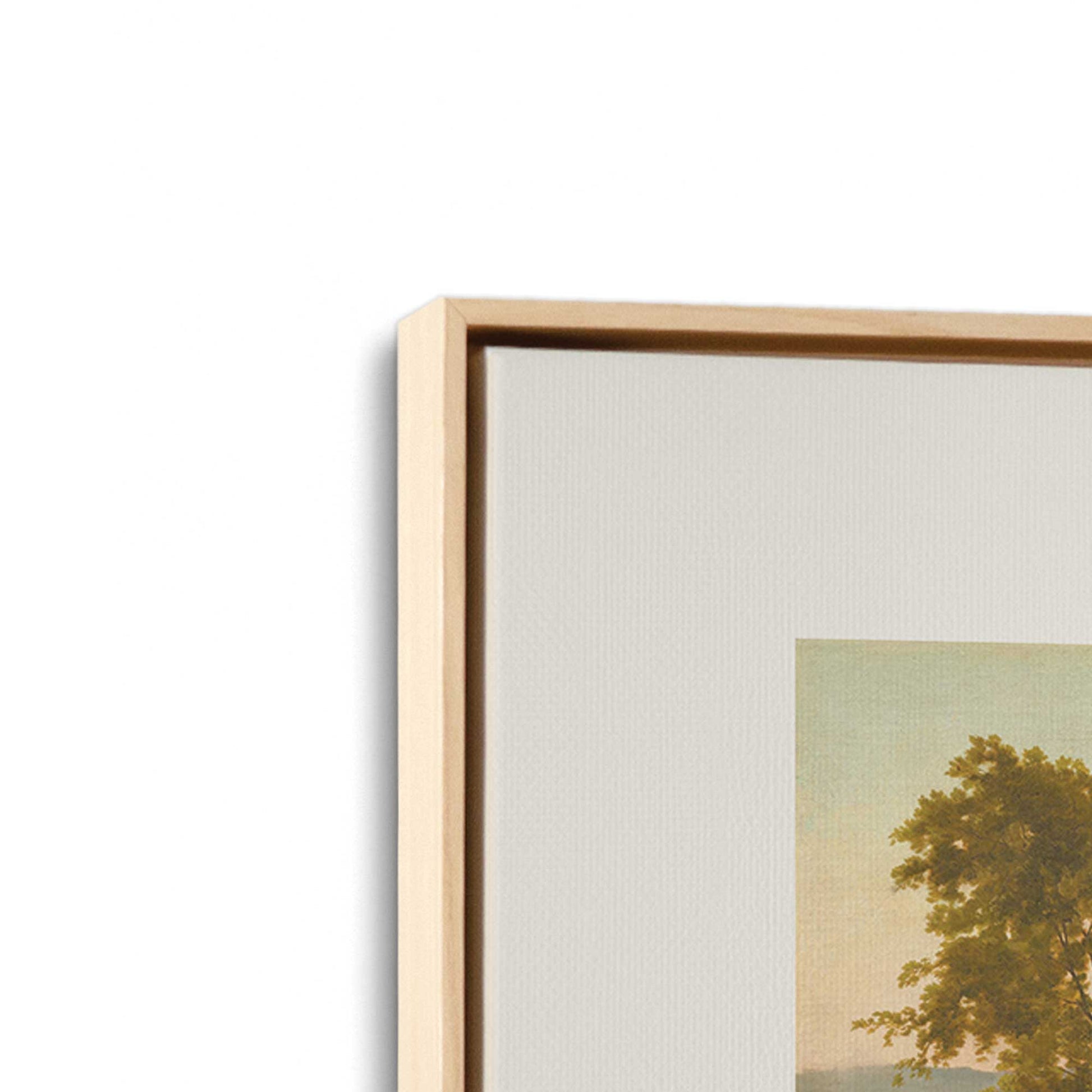 [Color:American Maple], Picture of art in a American Maple frame at an angle