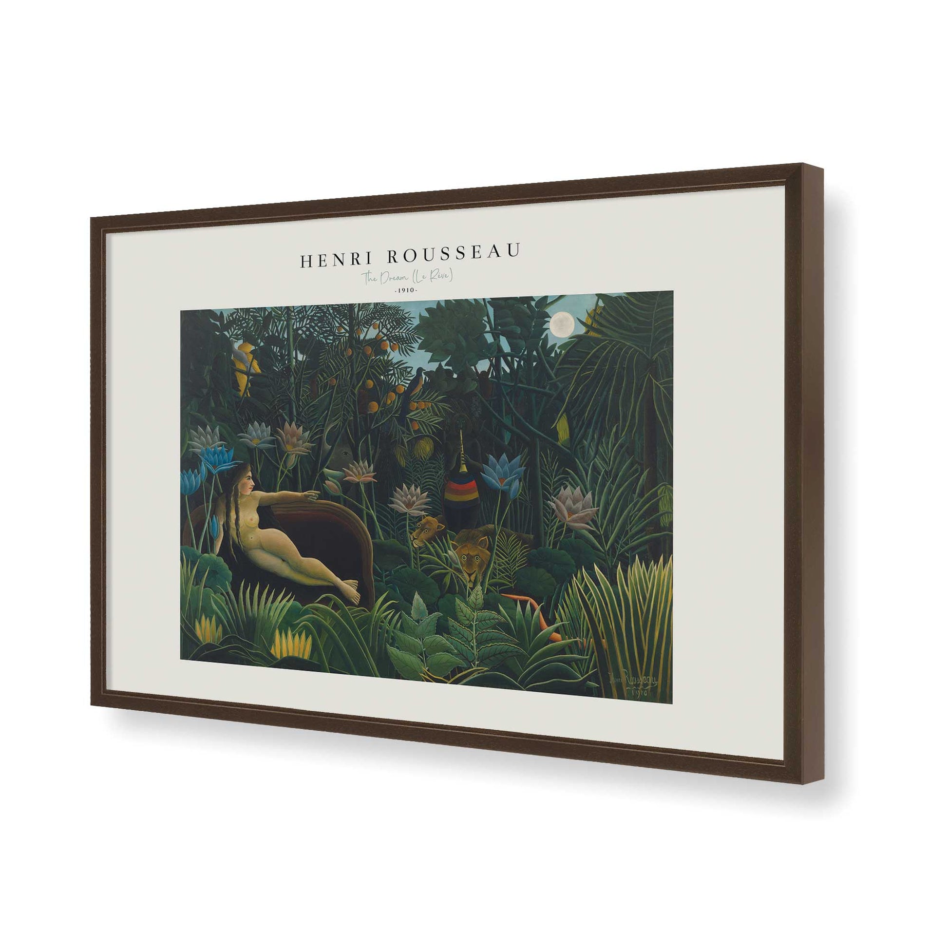 [Color:Brown], Picture of art in a Brown frame of the corner