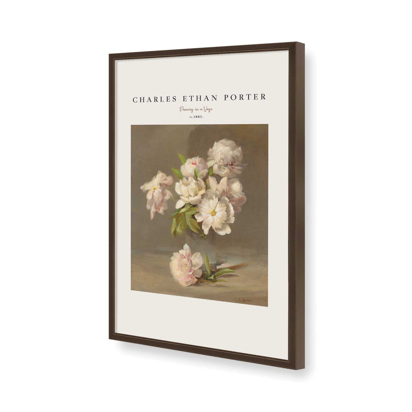 [Color:Brown], Picture of art in a Brown frame of the corner