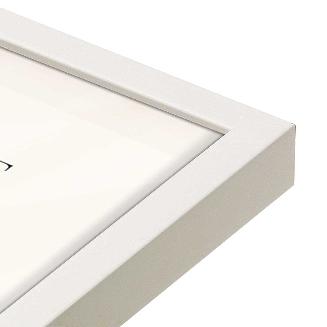 [Color:Opaque White], Picture of art in a Opaque White frame at an angle