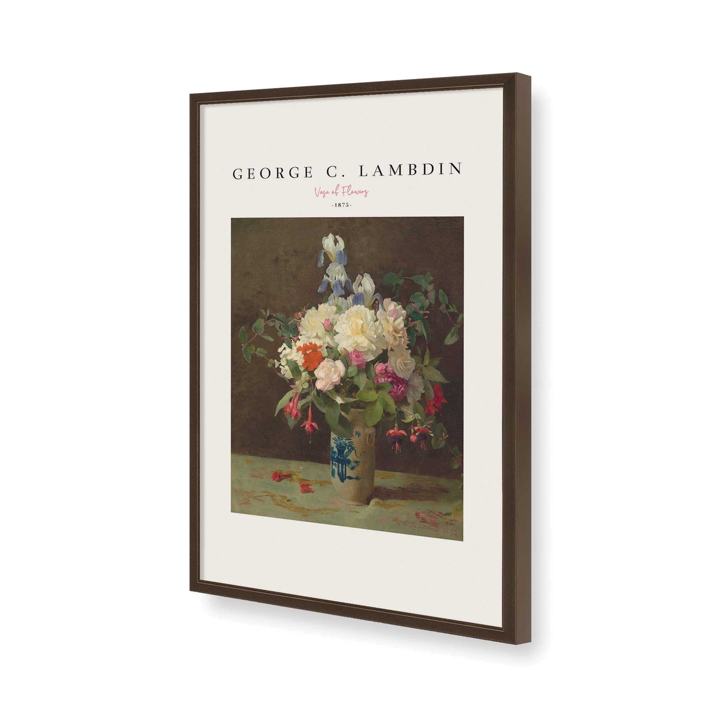 [Color:Brown], Picture of art in a Brown frame of the corner