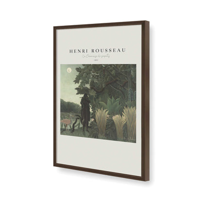 [Color:Brown], Picture of art in a Brown frame of the corner