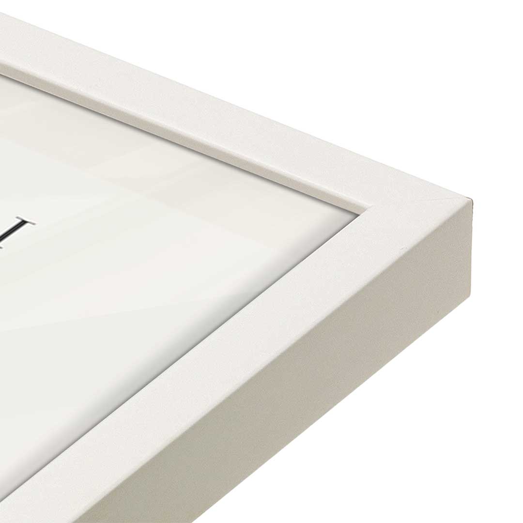 [Color:Opaque White], Picture of art in a Opaque White frame at an angle