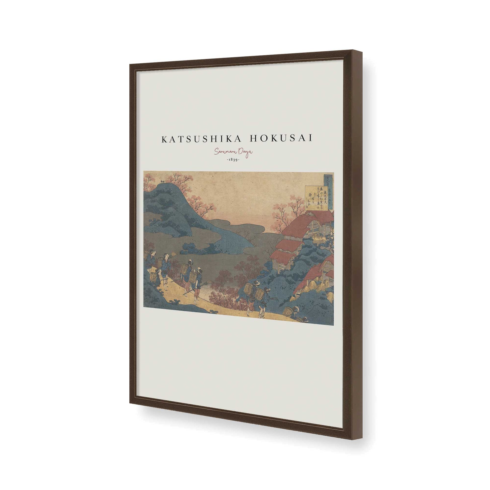 [Color:Brown], Picture of art in a Brown frame of the corner
