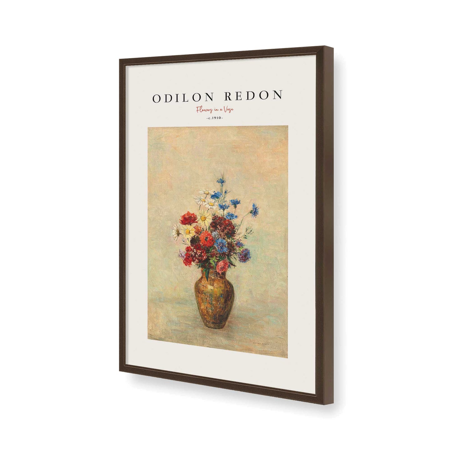 [Color:Brown], Picture of art in a Brown frame of the corner