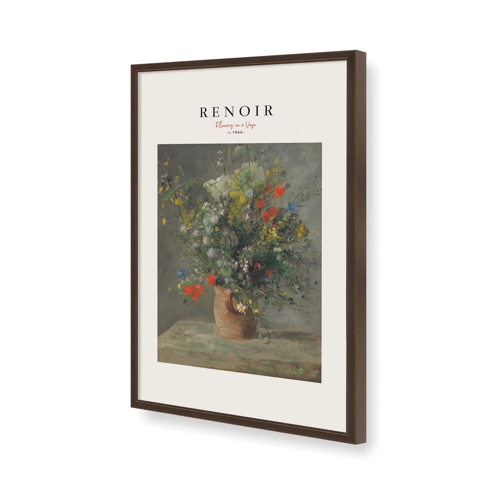[Color:Brown], Picture of art in a Brown frame of the corner