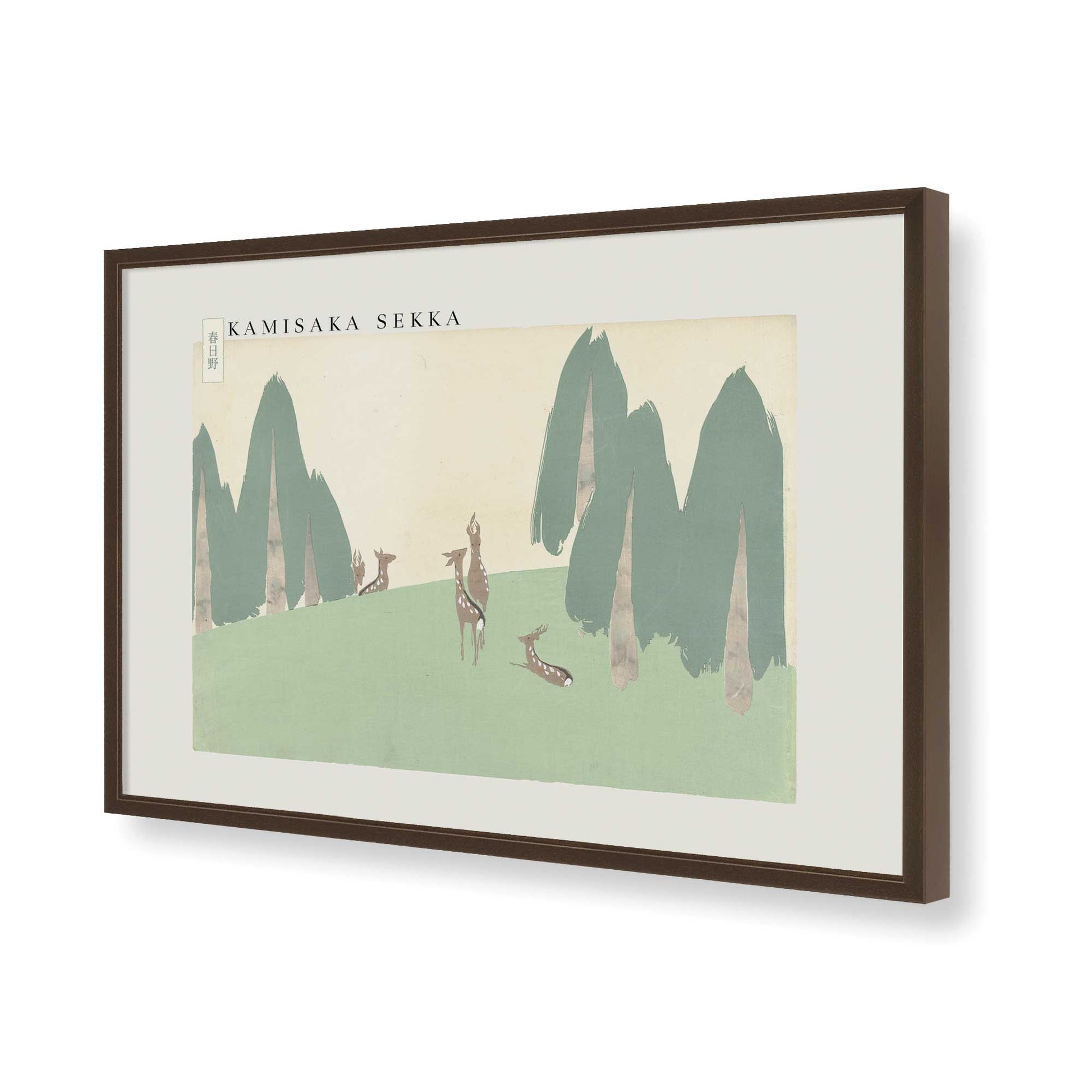 [Color:Brown], Picture of art in a Brown frame of the corner