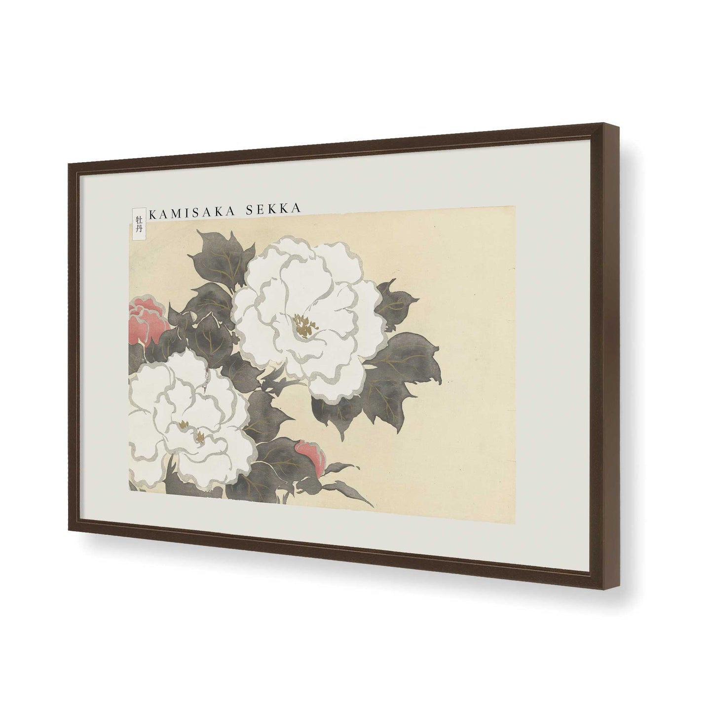 [Color:Brown], Picture of art in a Brown frame of the corner