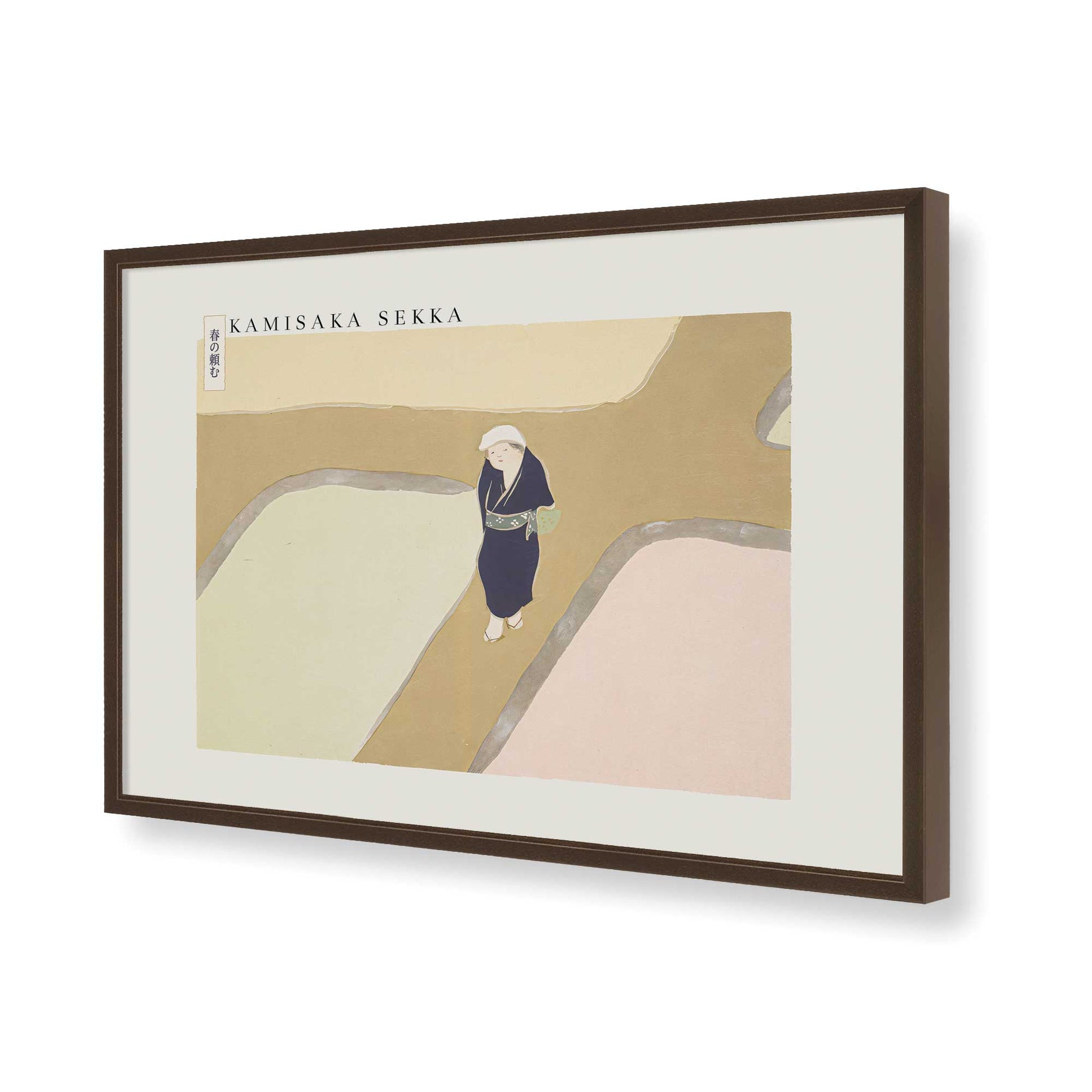 [Color:Brown], Picture of art in a Brown frame of the corner
