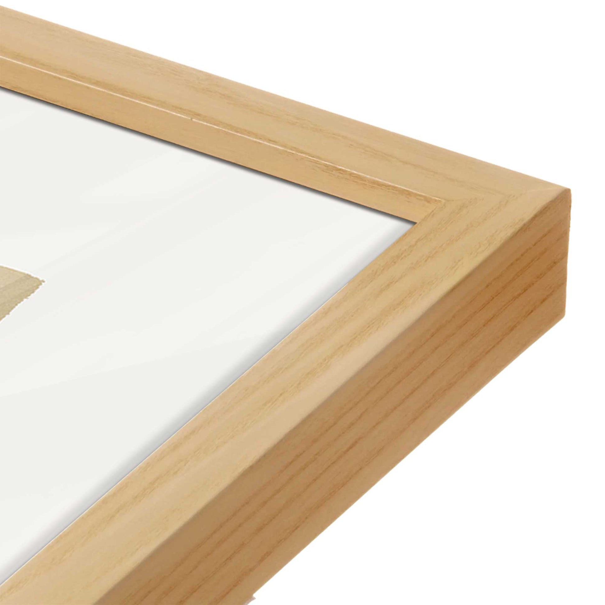 [Color:American Maple], Picture of art in a American Maple frame at an angle