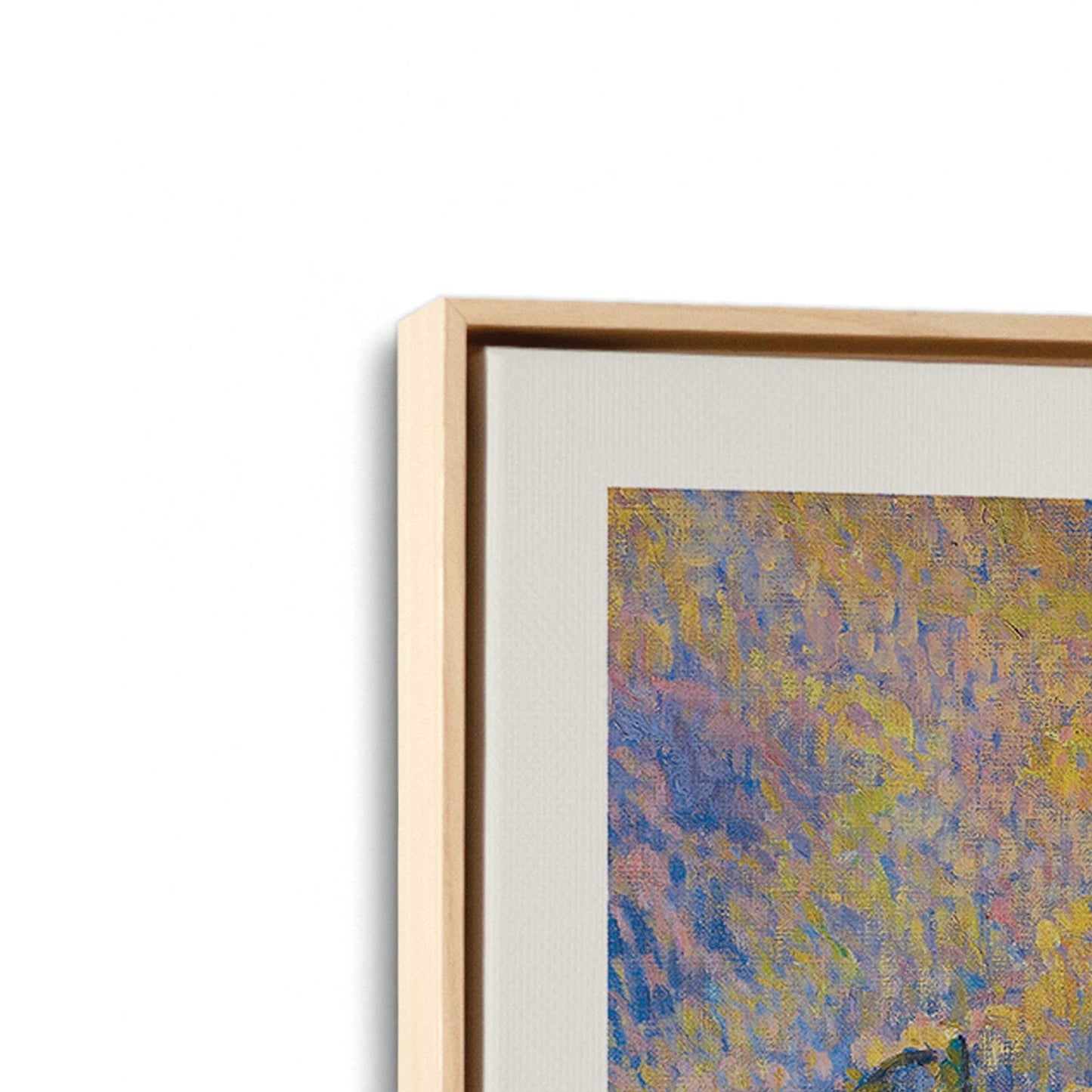 [Color:American Maple], Picture of art in a American Maple frame at an angle