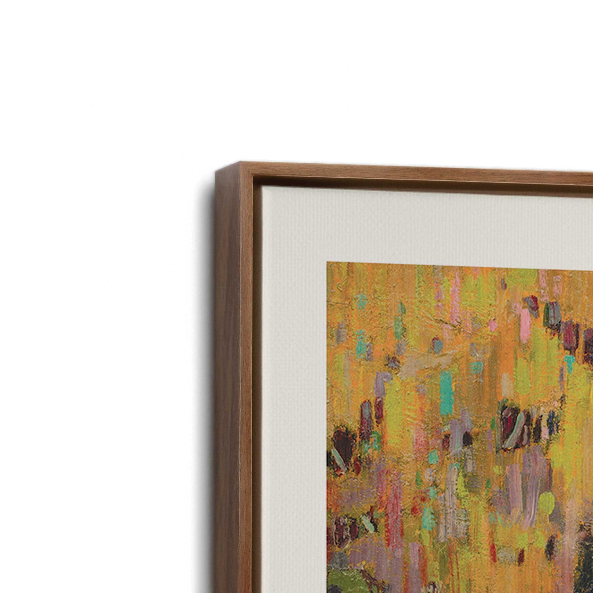 [Color:Walnut], Picture of art in a Walnut frame at an angle