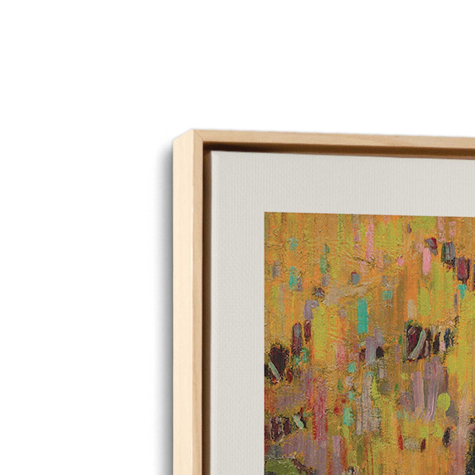 [Color:American Maple], Picture of art in a American Maple frame at an angle