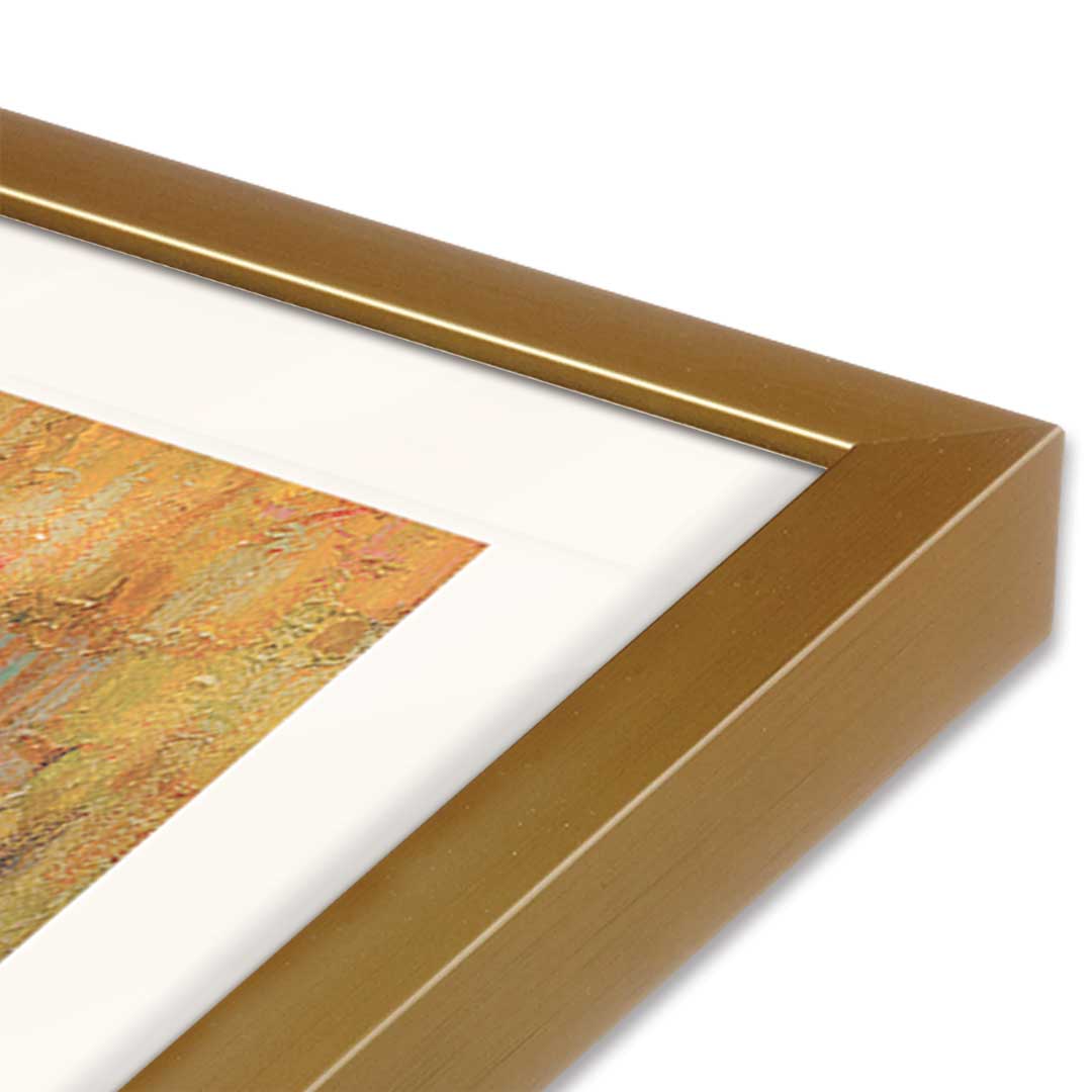 [Color:Polished Gold], Picture of art in a Polished Gold frame at an angle