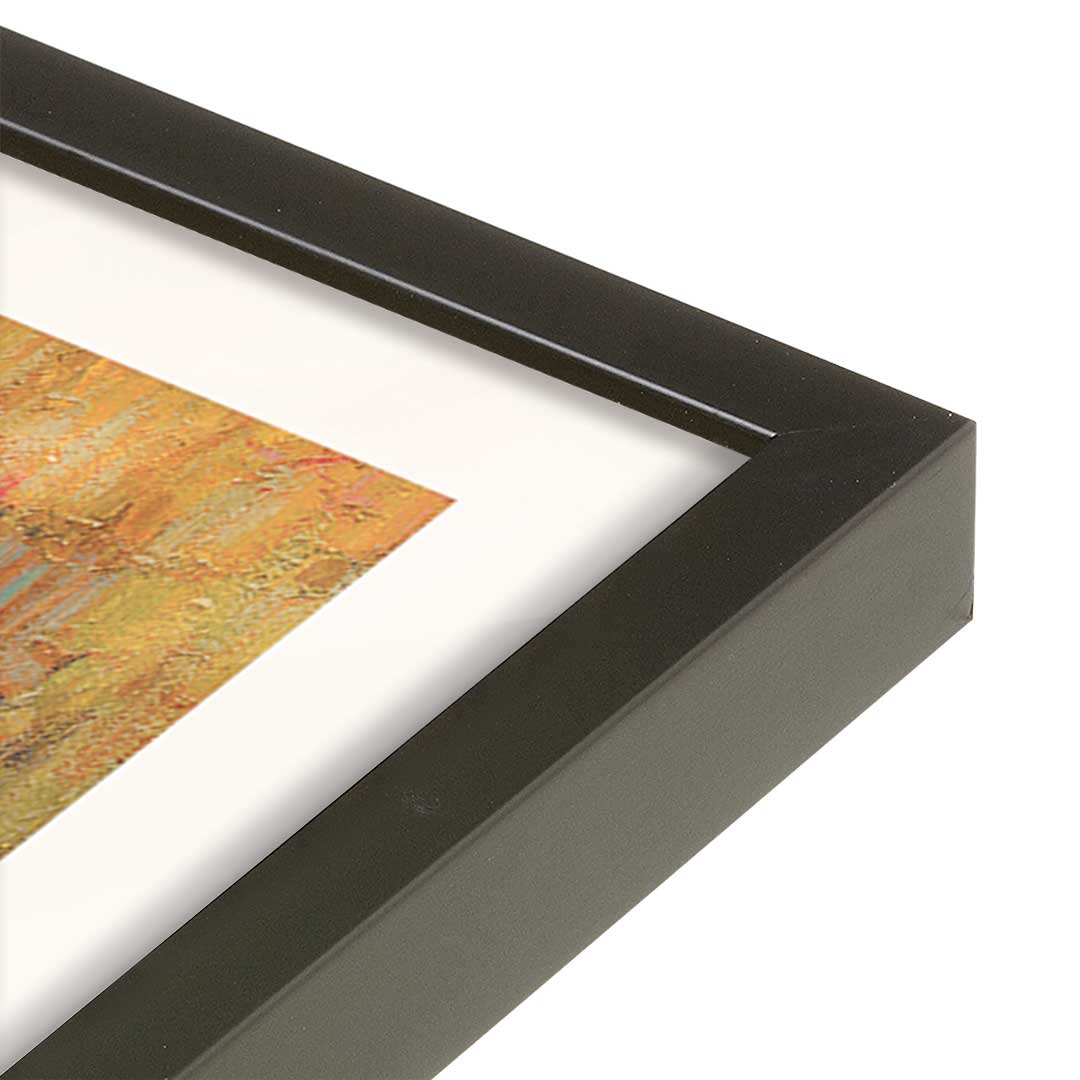 [Color:Satin Black], Picture of art in a Satin Black frame at an angle