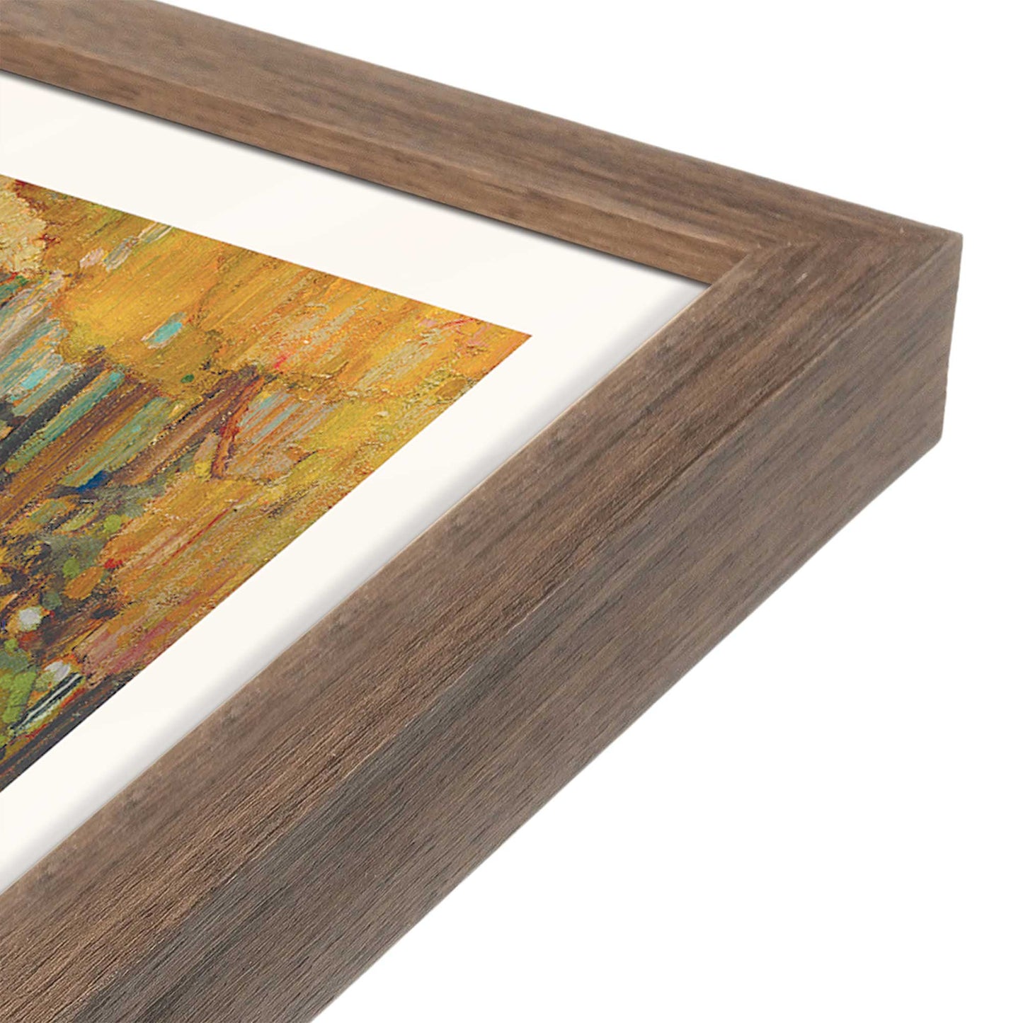 [Color:Walnut], Picture of art in a Walnut frame at an angle