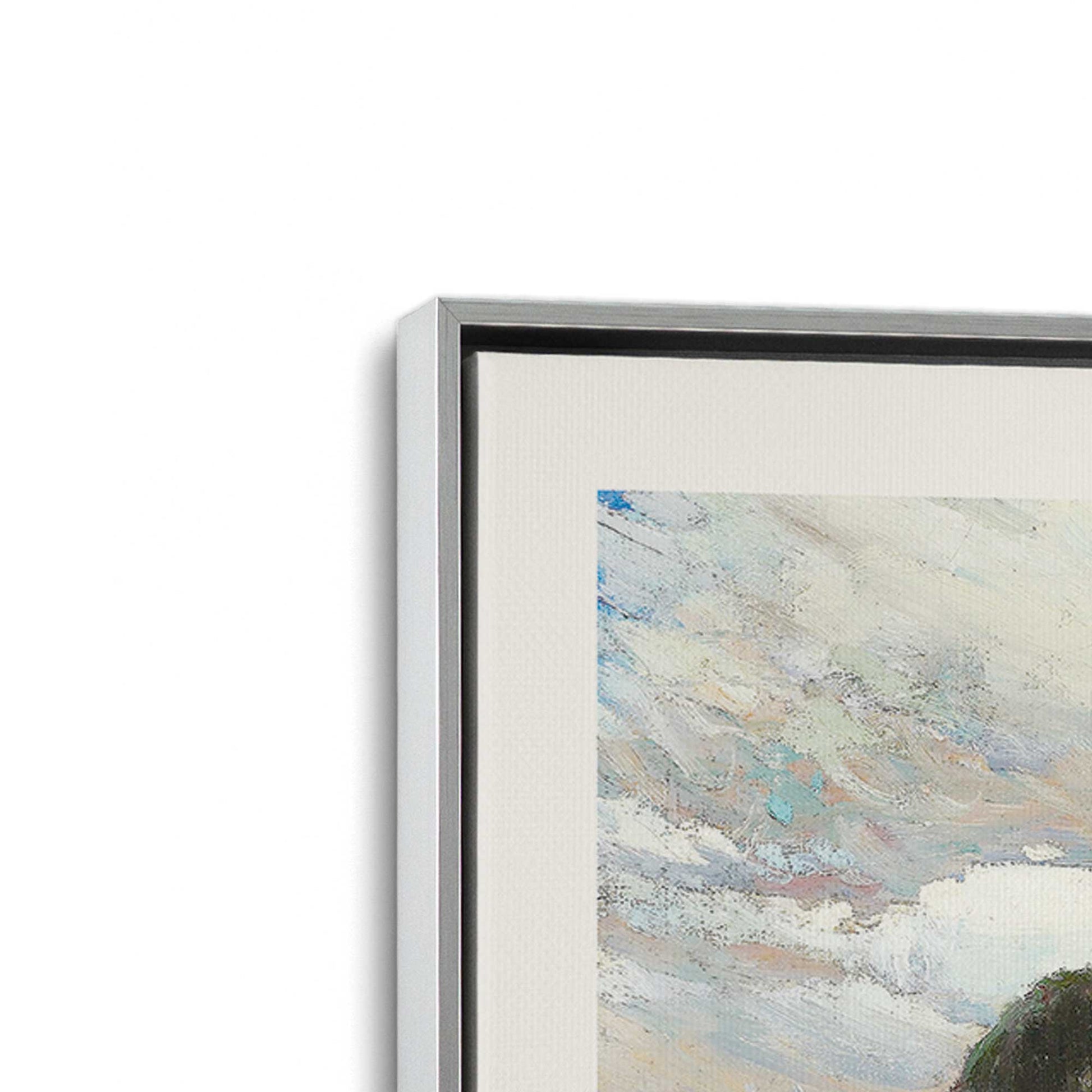 [Color:Polished Chrome], Picture of art in a Polished Chrome frame at an angle